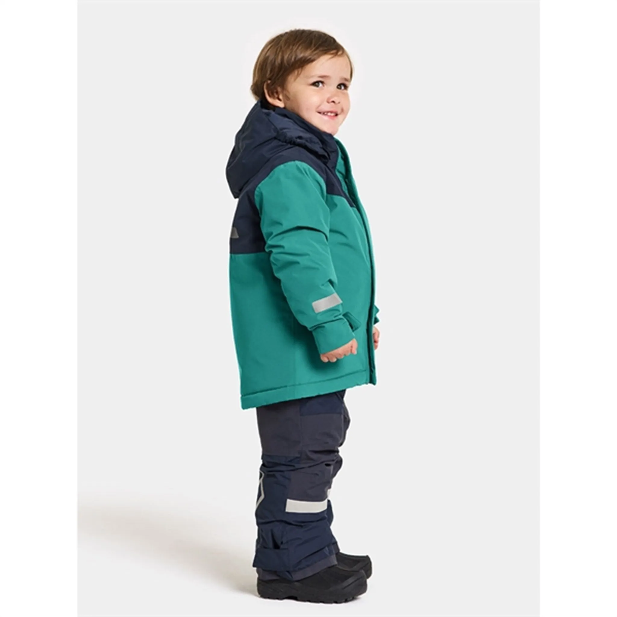 Didriksons Petrol Green Skare Kids Set Wool exploration