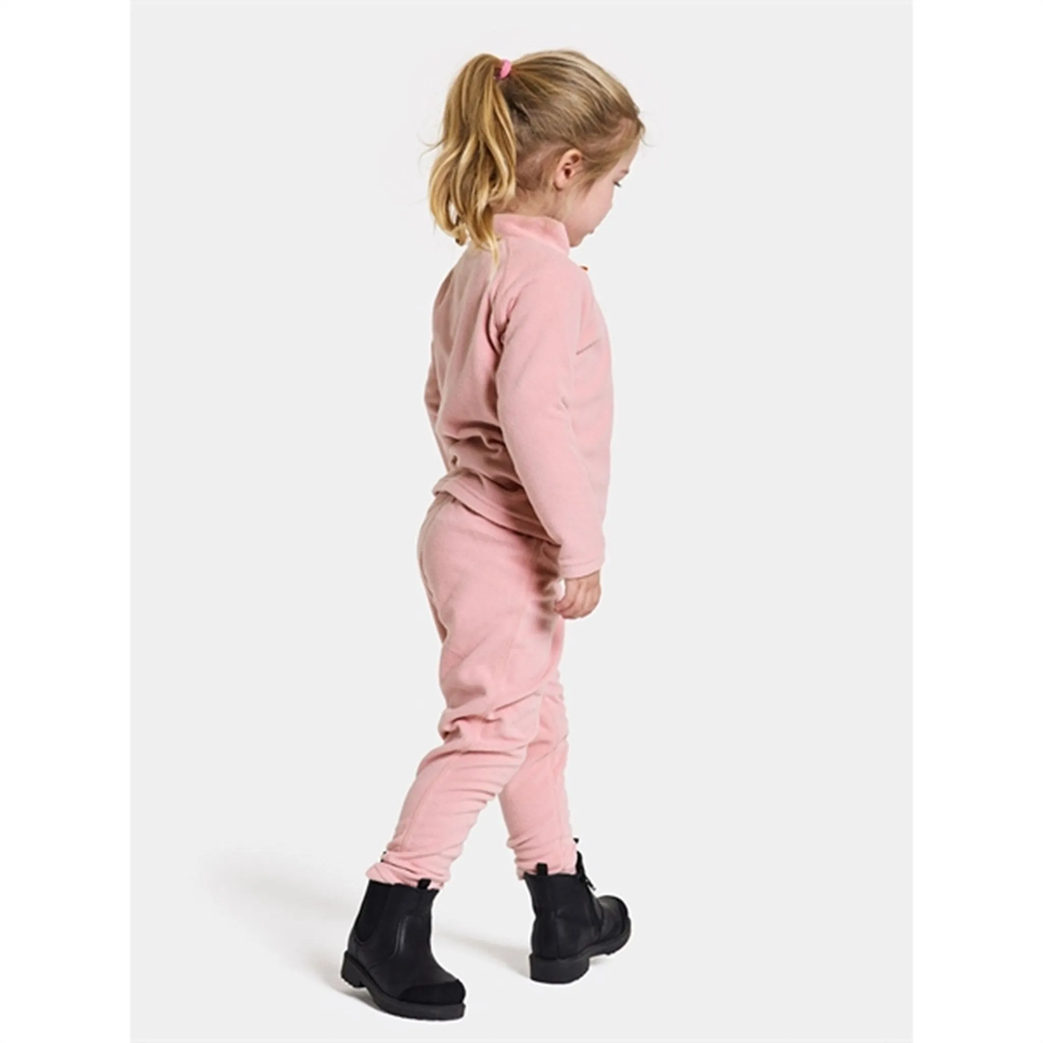 Didriksons Soft Pink Monte Kids Fleece Pants Core Fit