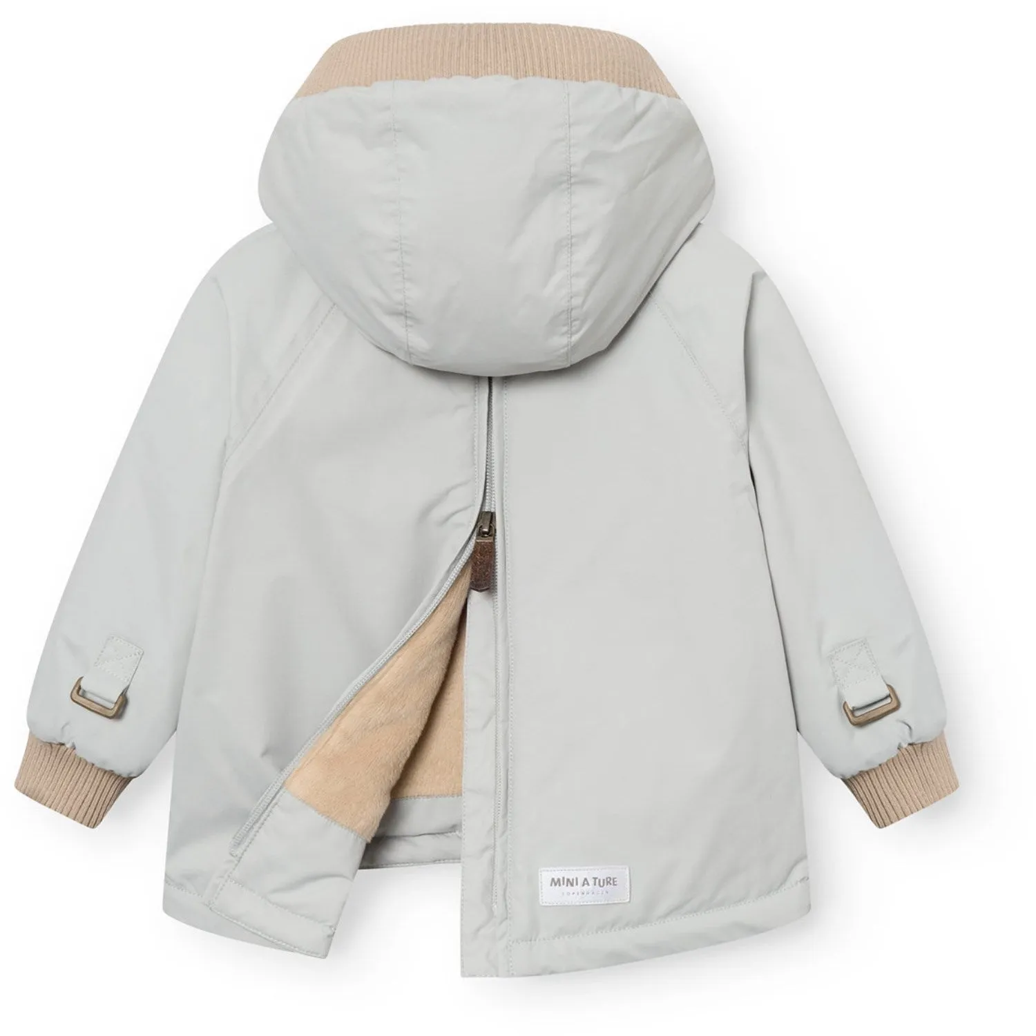 Functional HemLock Adjustment System Mini A ture Puritan Grey Matbabywen Fleece Lined Winter Anorak. GRS