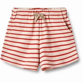 Wheat Red Stripe Jersey Shorts Kalle Comfortable Waistband