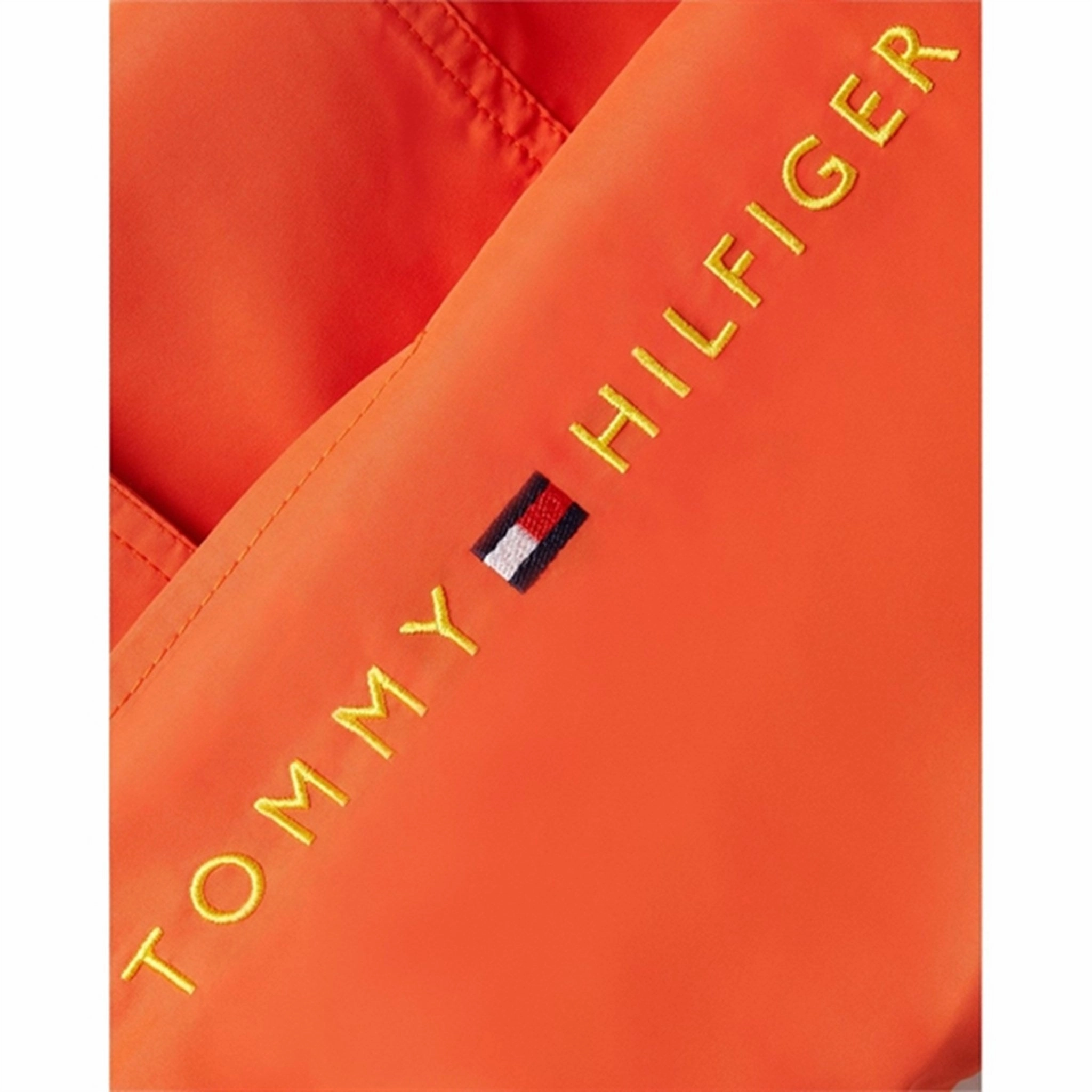 Tommy Hilfiger Medium Drawstring Swim Shorts Deep Orange Vibrant Style Vacation Pack