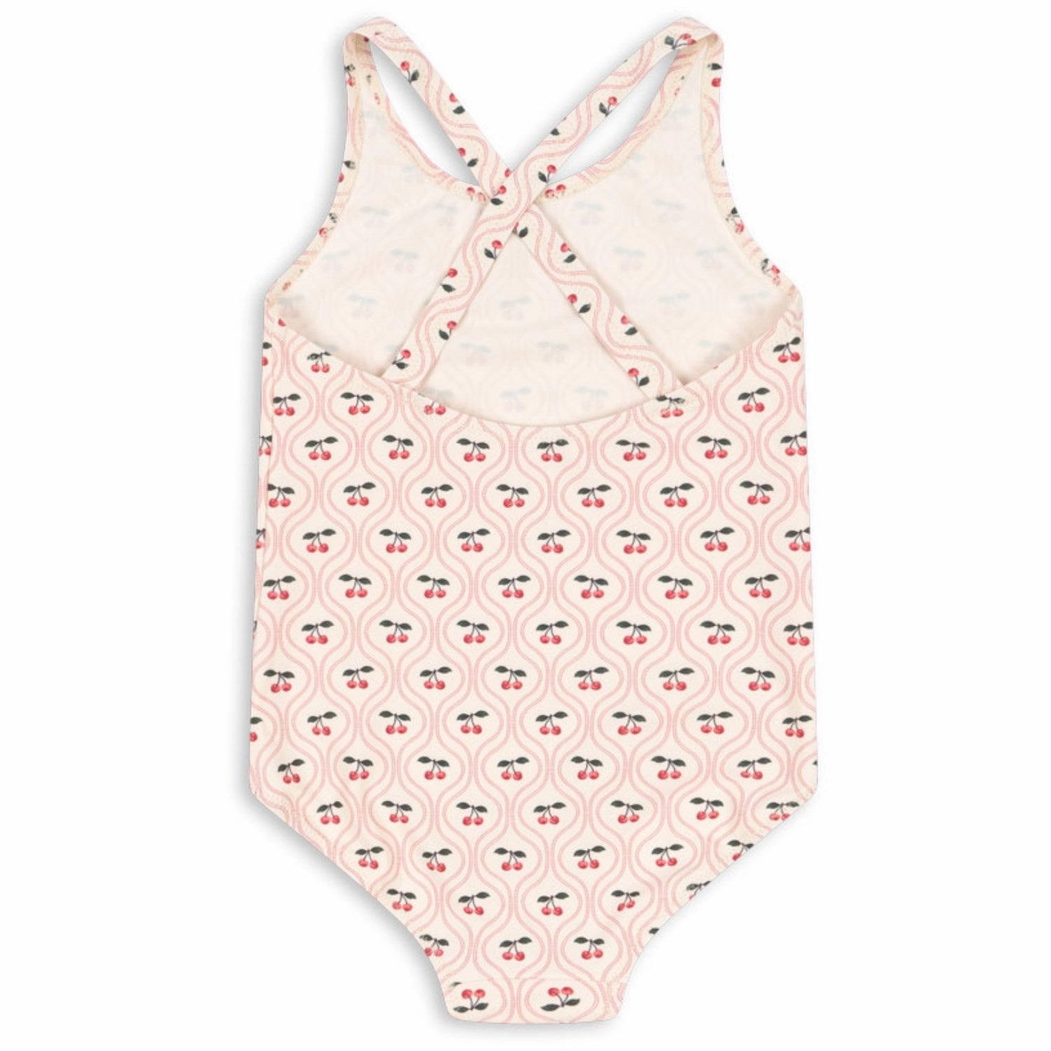 Konges Sl?jd Cherry Pink Motif Merle Swimsuit Grs High-Quality Fabric