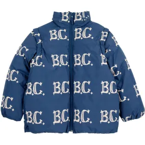Bobo Choses Midnight Blue B.C Vintage All Over Padded Anorak Silky-Lining Hidden-Pocket