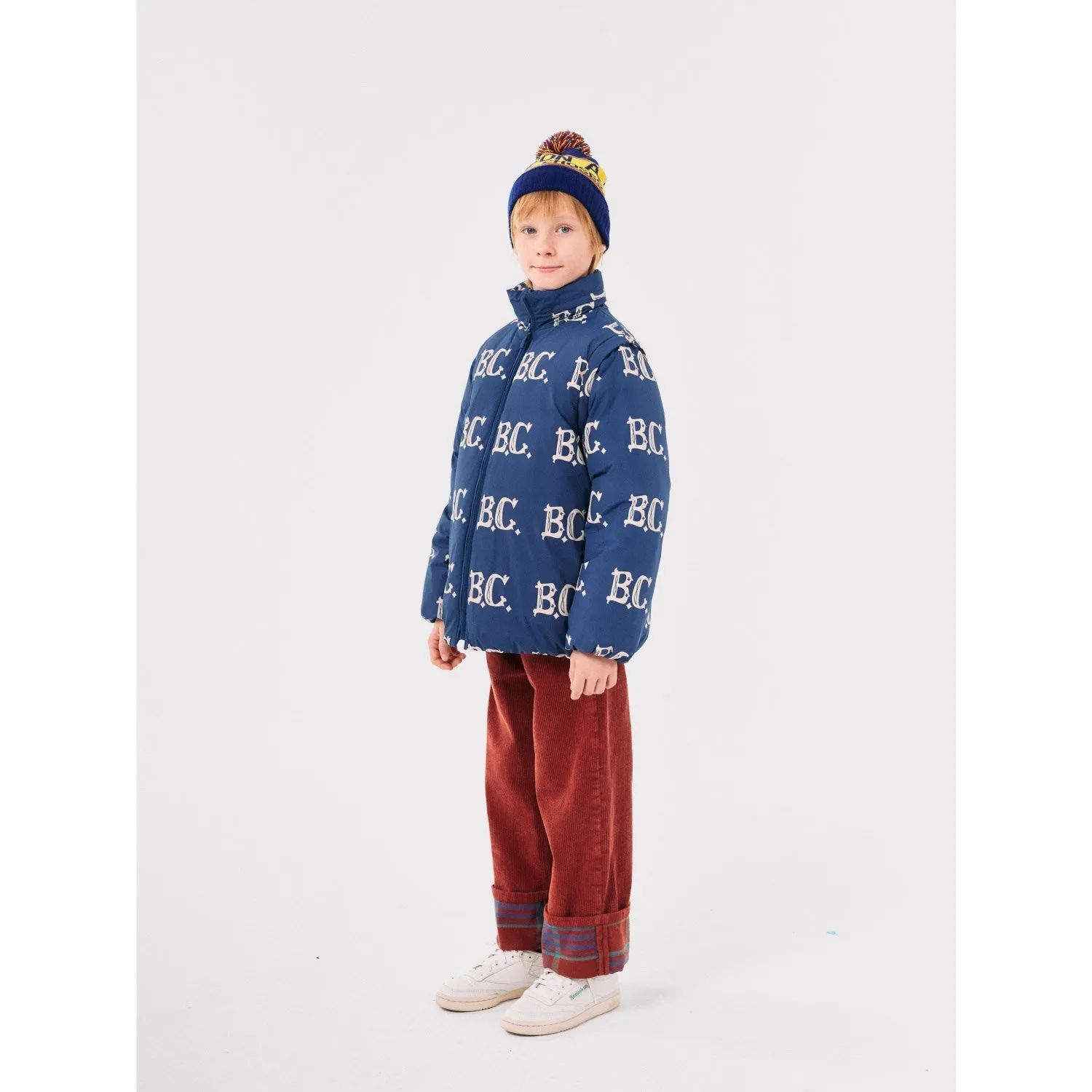 Bobo Choses Midnight Blue B.C Vintage All Over Padded Anorak Magnetic-Closure