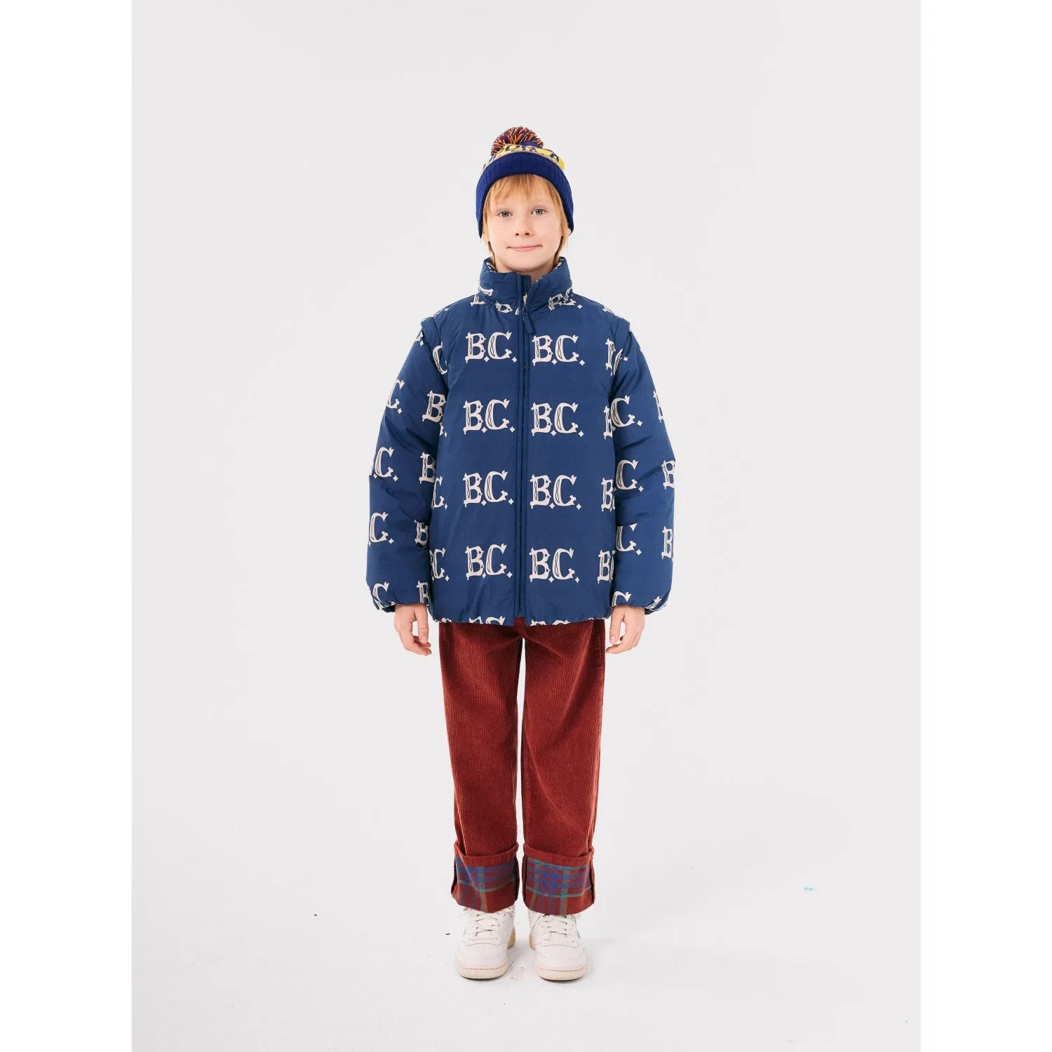 Feminine button-down shirt Bobo Choses Midnight Blue B.C Vintage All Over Padded Anorak