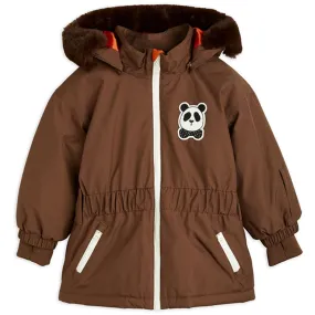 Raglan sleeves color fast Mini Rodini Panda Soft Ski Jacket Brown