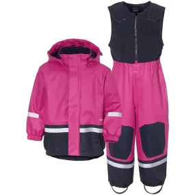 Didriksons Boardman Kids Plastic Pink Rain Set Trail Running Outfit