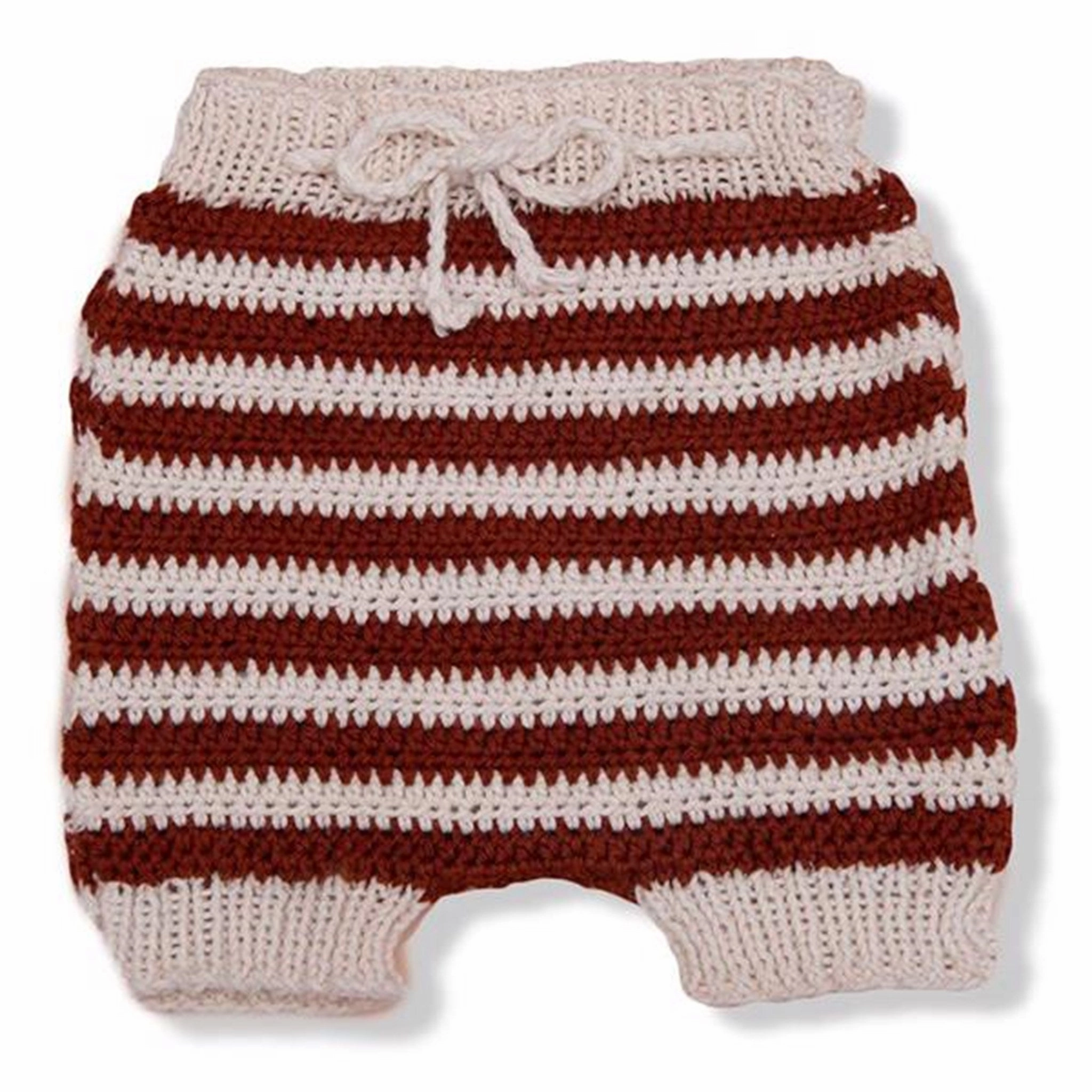 Multi Directional Flex Balanced Design Shirley Bredal Striped Summer Shorts Cream White/Rust