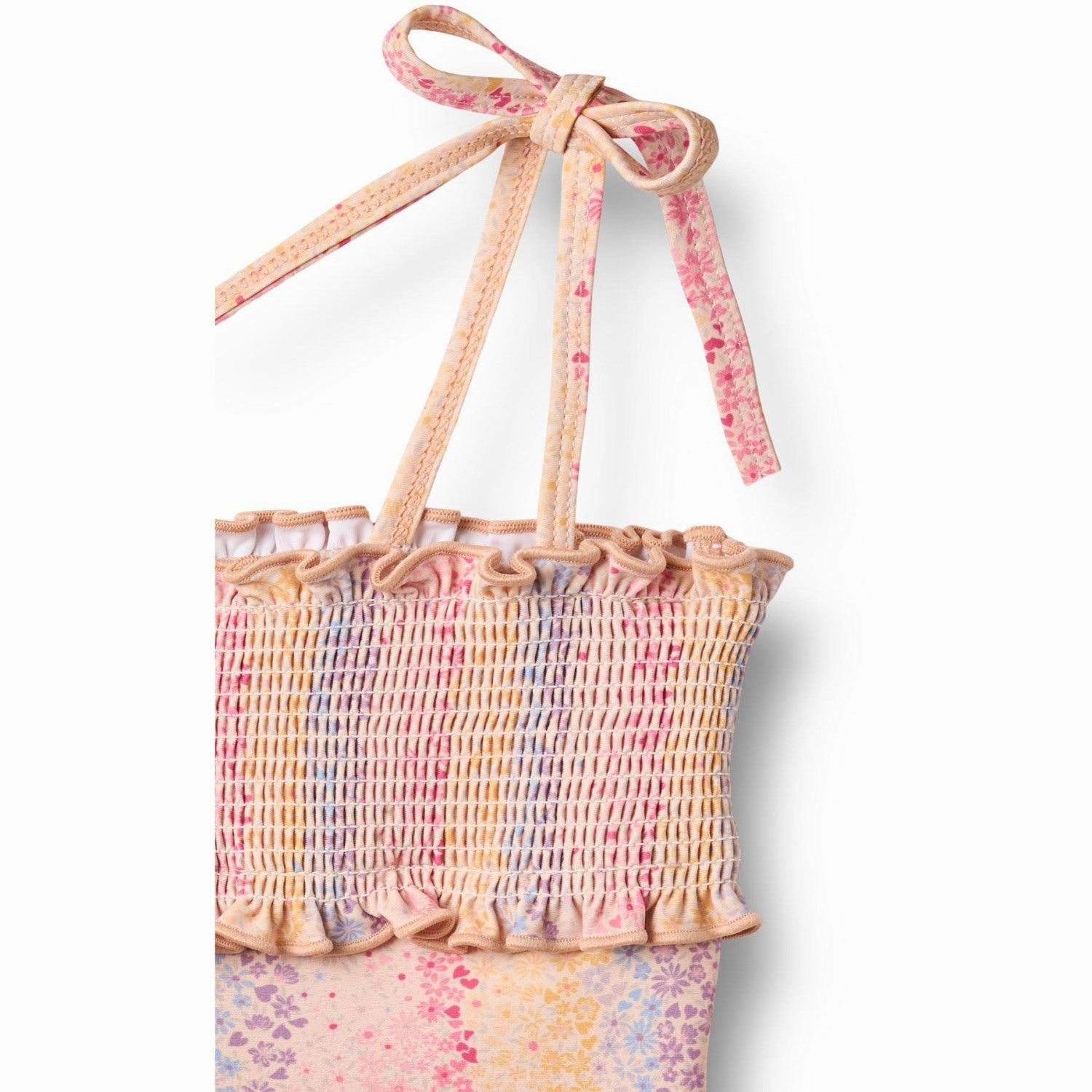 Poolside Relaxation Compression fabric Wheat Multi Rainbow Swimsuit Selma