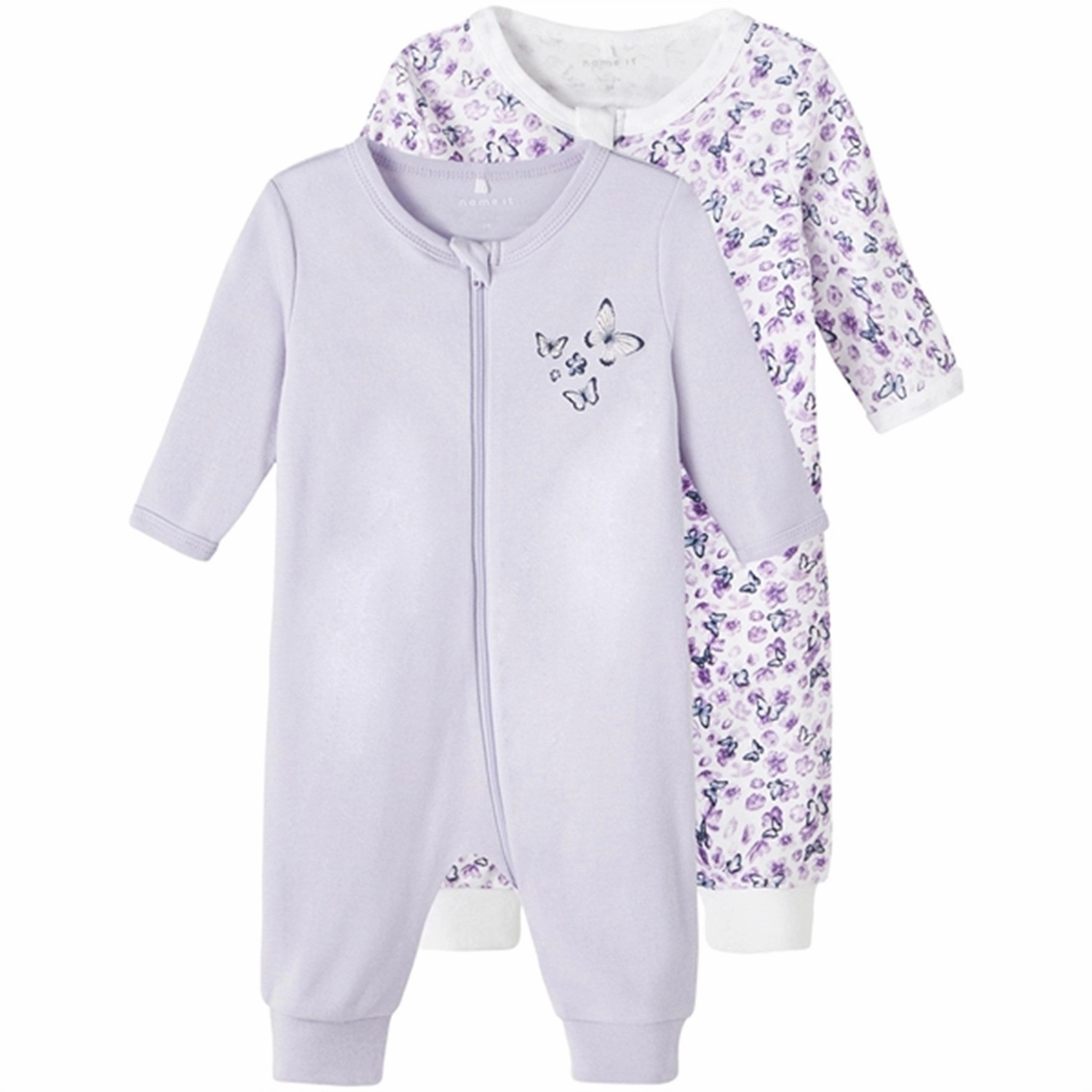 Name it Purple Heather Purple Flower Noos Nightsuit 2-Pack Dinner Kids