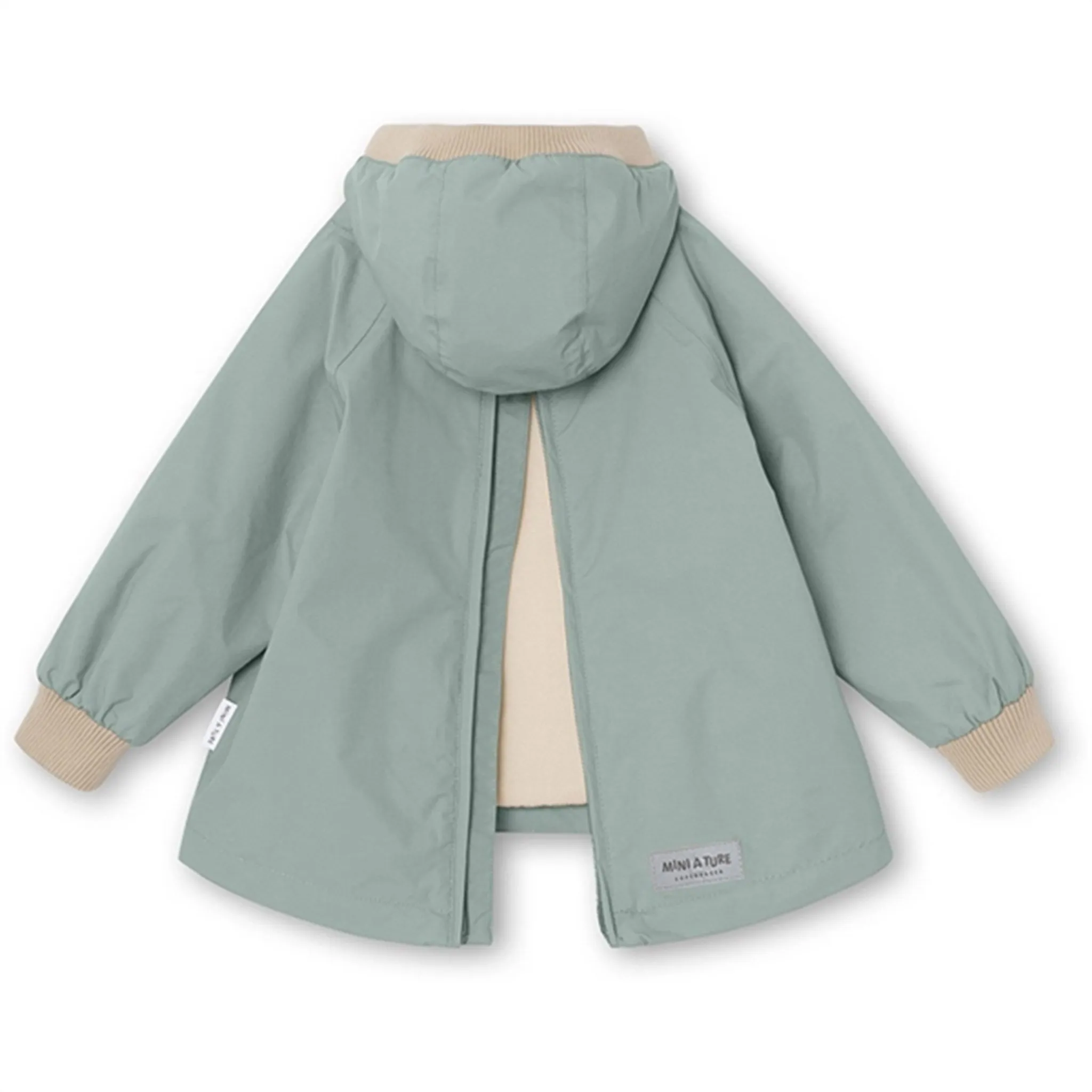 MINI A TURE Baby Vito Spring Anorak w/Fleece Lining Gray Mist Packable design