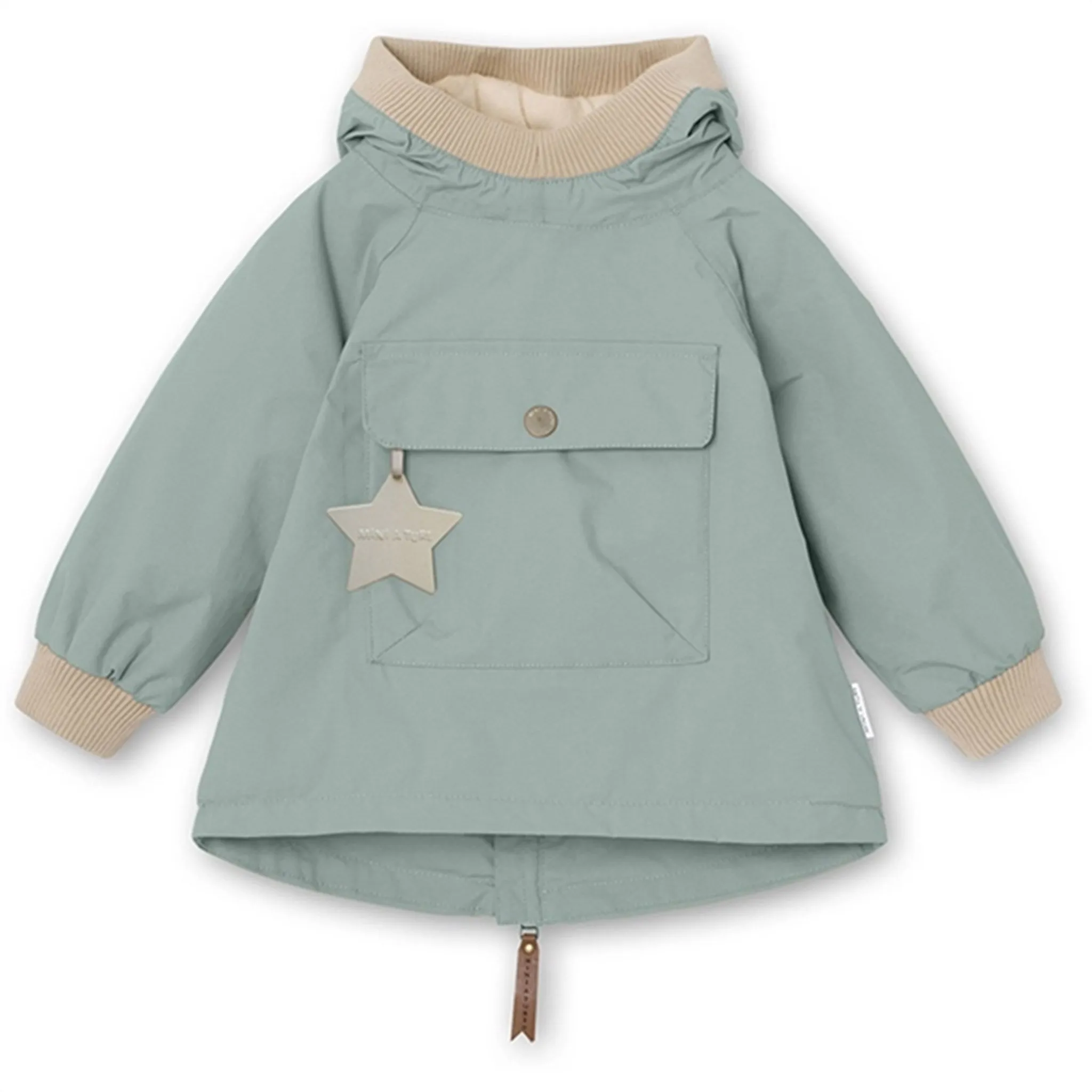 MINI A TURE Baby Vito Spring Anorak w/Fleece Lining Gray Mist campfire