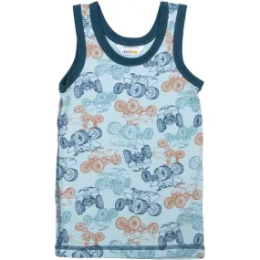 Joha Blue Undershirt muted tone Foldable Construction