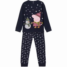 Name It Dark Sapphire Olla Peppa Pig Pajamas Off Duty Look