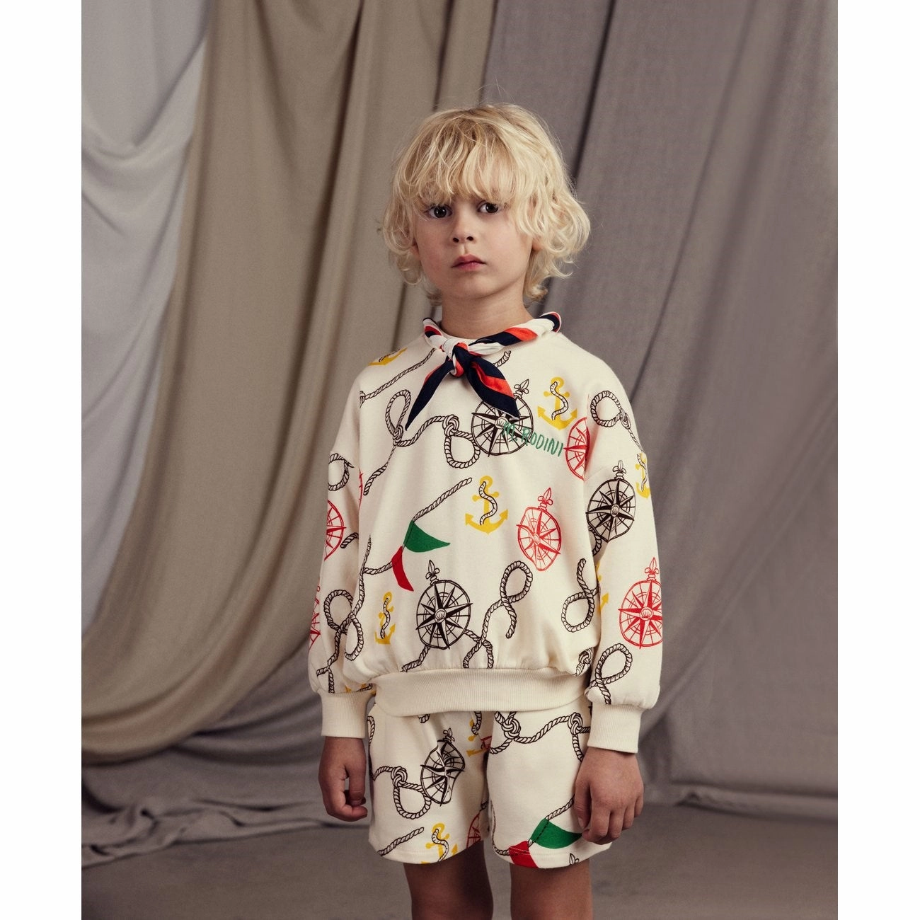 Jogging Ready Durable Waistband Mini Rodini Multi Nautical AOP Sweatshorts