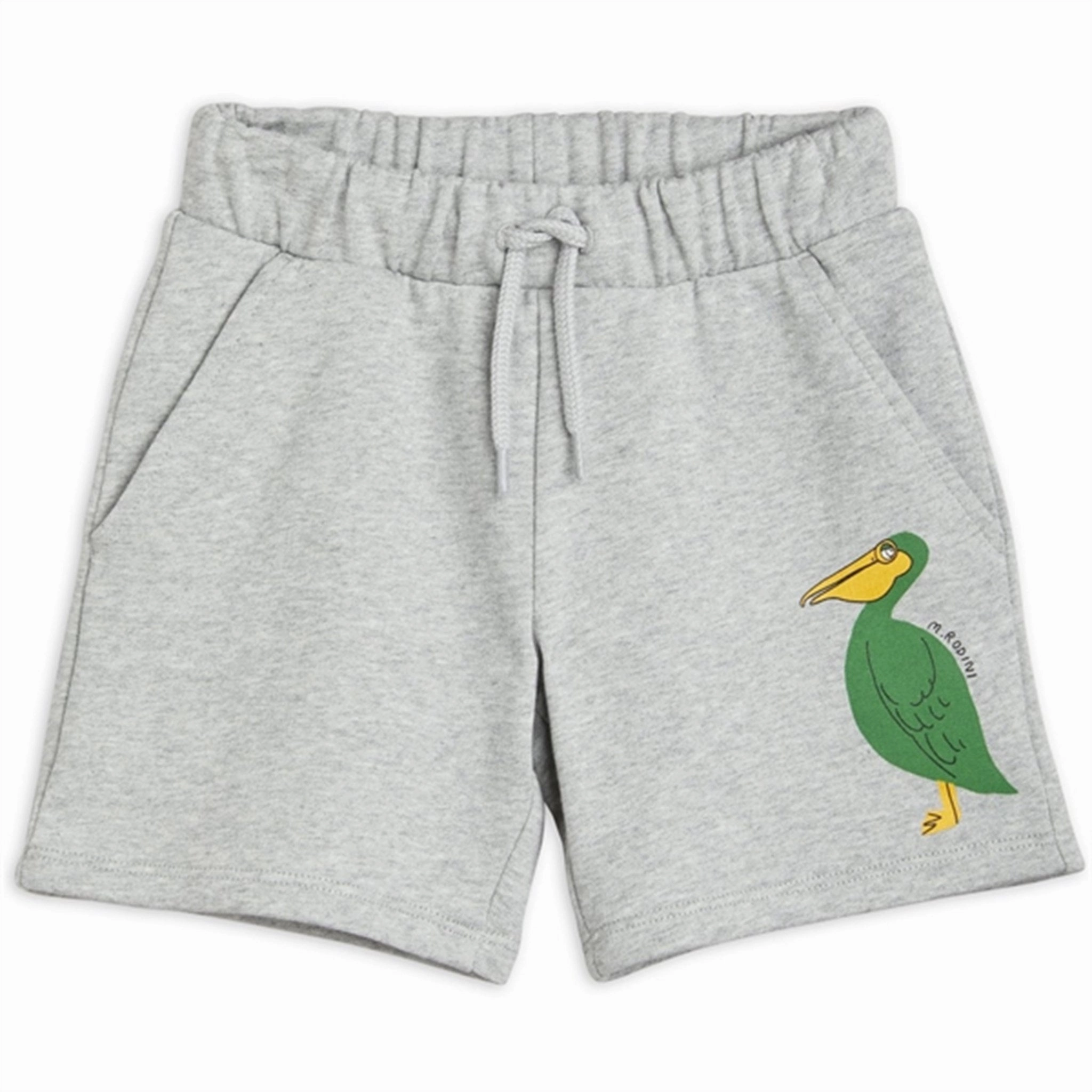 Mini Rodini Pelican Sweatshorts Grey Melange Midweight Texture
