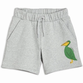 Mini Rodini Pelican Sweatshorts Grey Melange Thermal Regulating Fabric Eco - friendly
