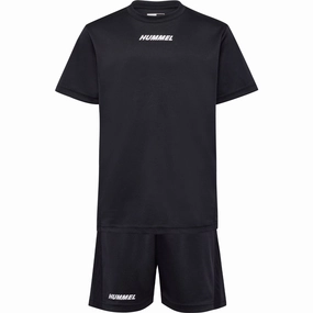Hummel Black/Black Multi Pl Set Kids Contoured Articulation Denim shorts