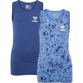 Non Bulky Insulation Multi Purpose Use Hummel Dark Denim Nolan Tank Top 2-pack