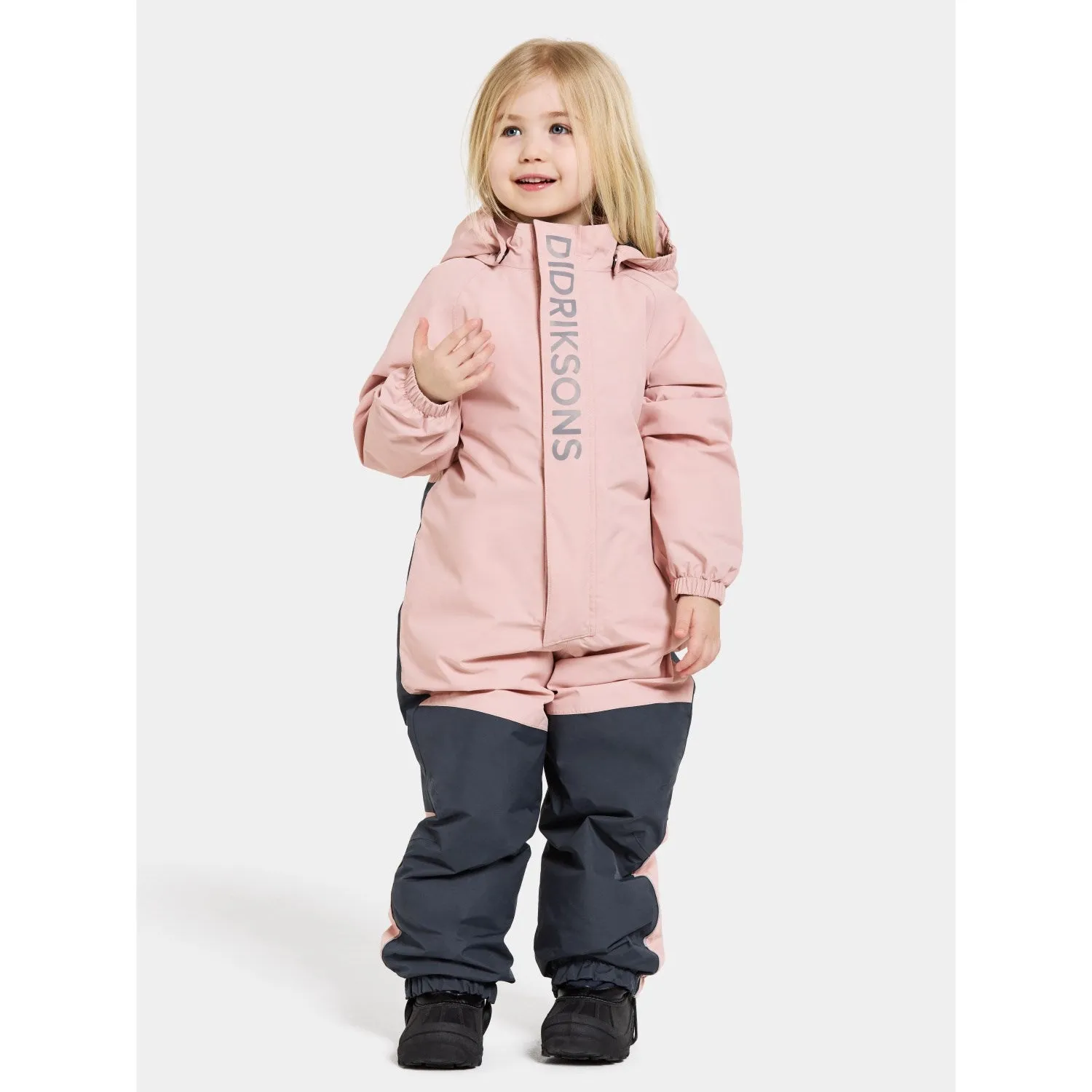 Didriksons Dusty Pink Talvi Kids Coverall Contrast-Piping