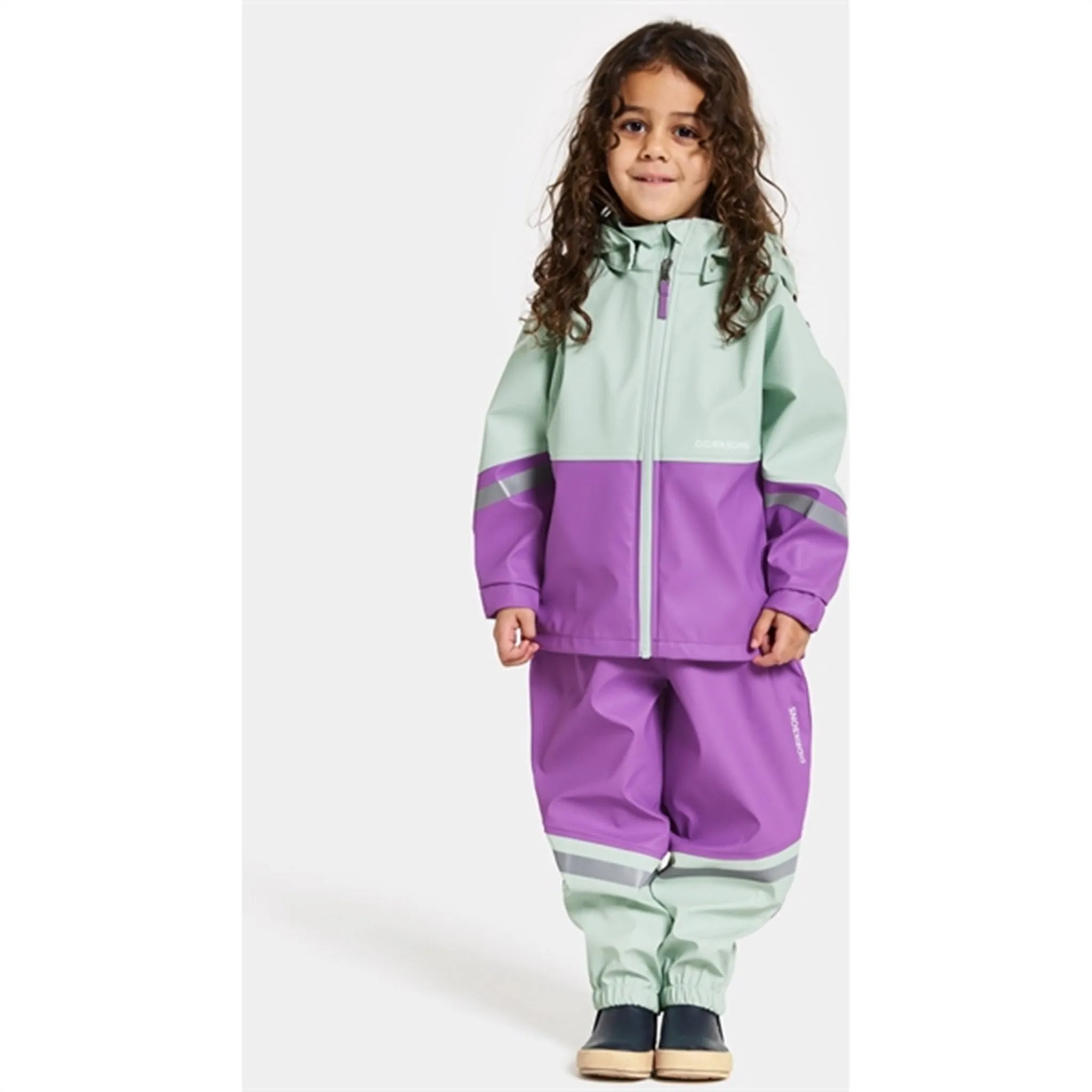 Didriksons Pale Mint Waterman Kids Rainwear Street Comfort