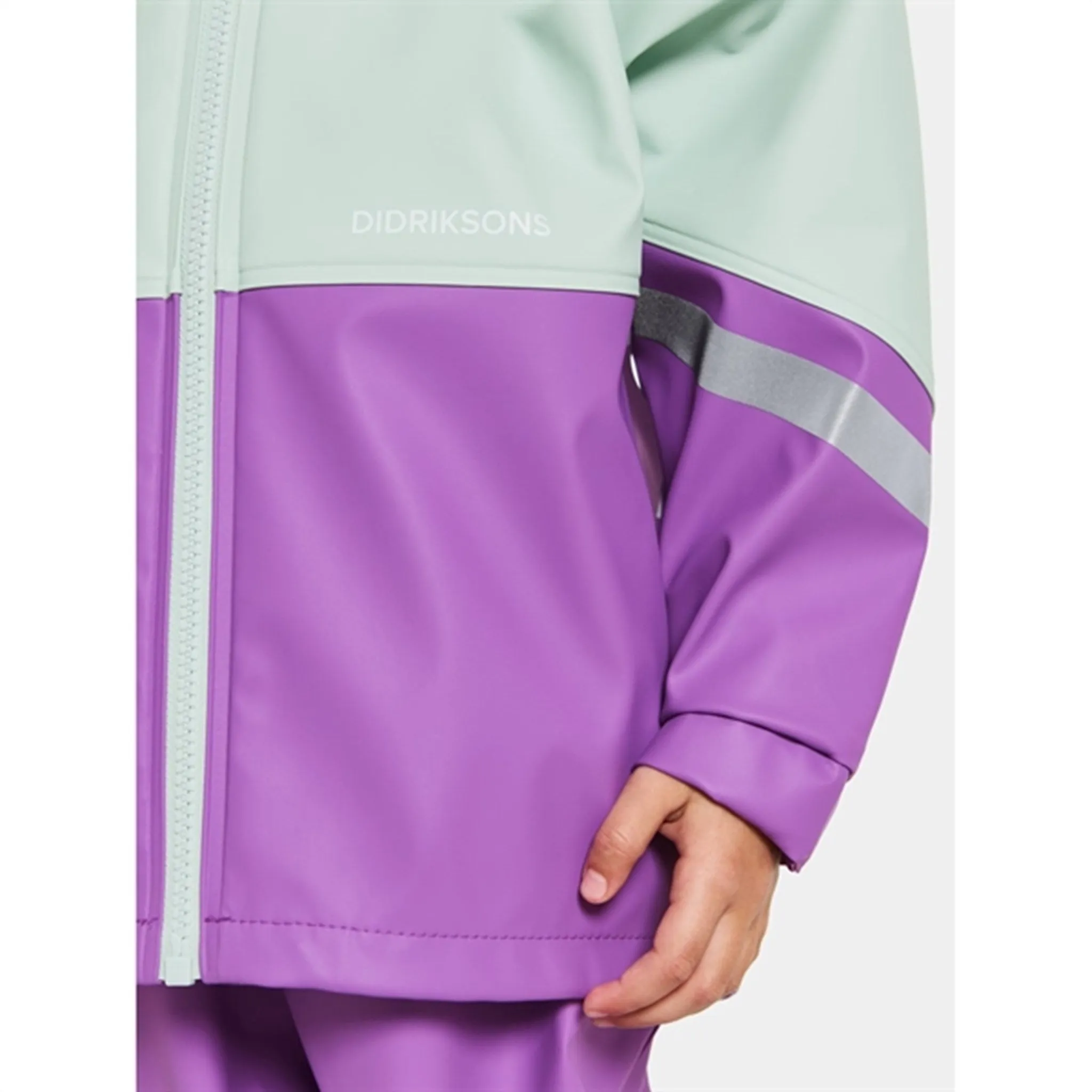 Travel Friendly Piece Slick Surface Wear Didriksons Pale Mint Waterman Kids Rainwear