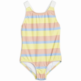 Seamless Bonding Technology Mini Rodini Pastel Stripe Swim Suit Multi