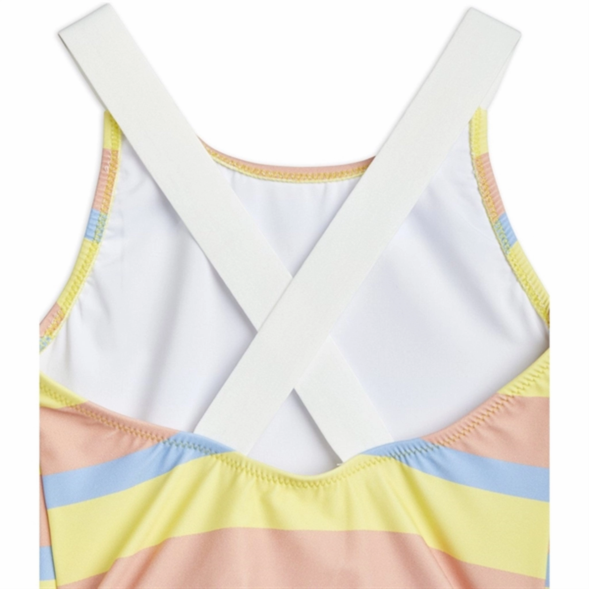 Mini Rodini Pastel Stripe Swim Suit Multi Ruching Details