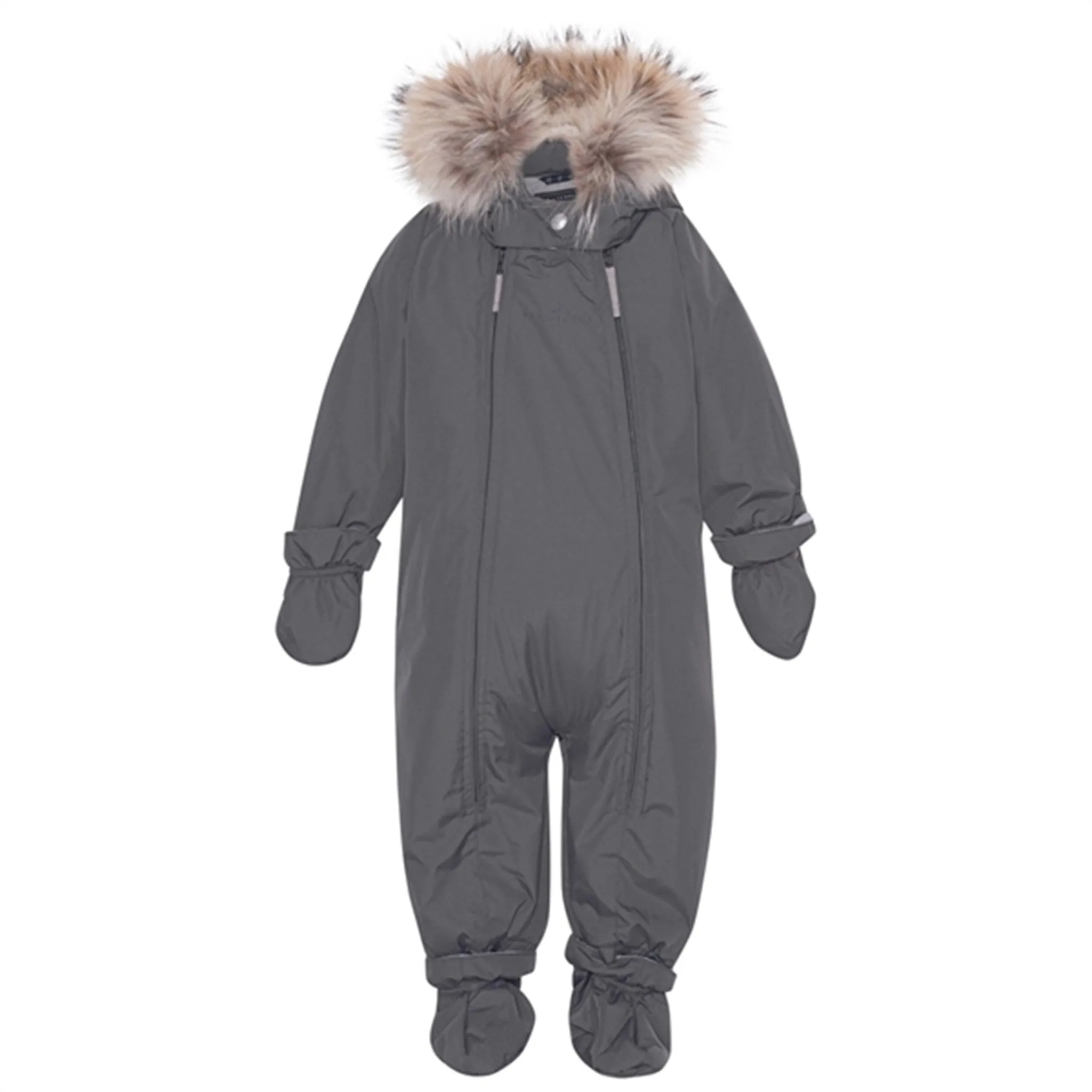 Ver de Terre Baby Flyverdragt m. Pels Anthracite Sustainable-Lining Sporty-Look
