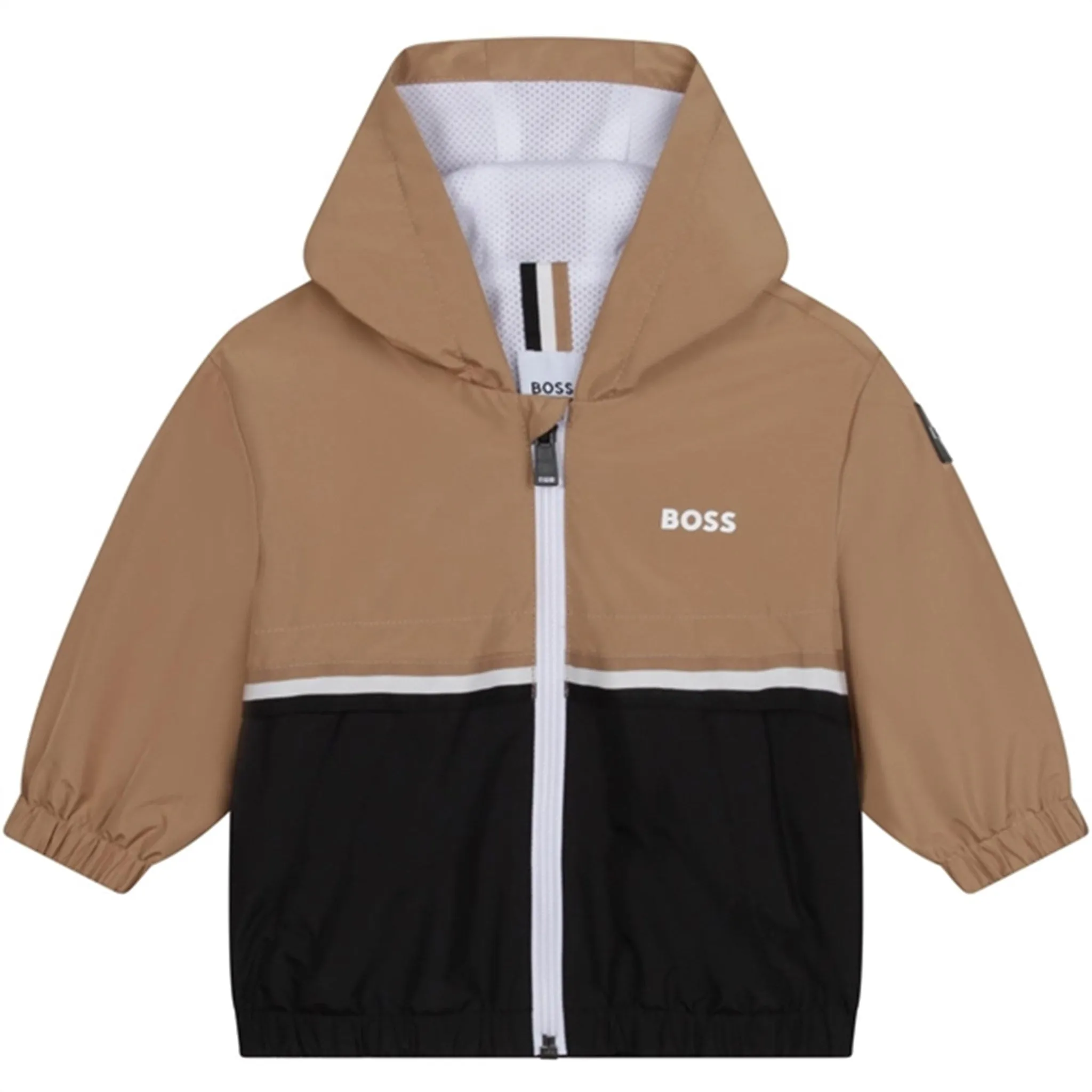 Hugo Boss Baby Hooded Windbreaker Black suitable for sports games White