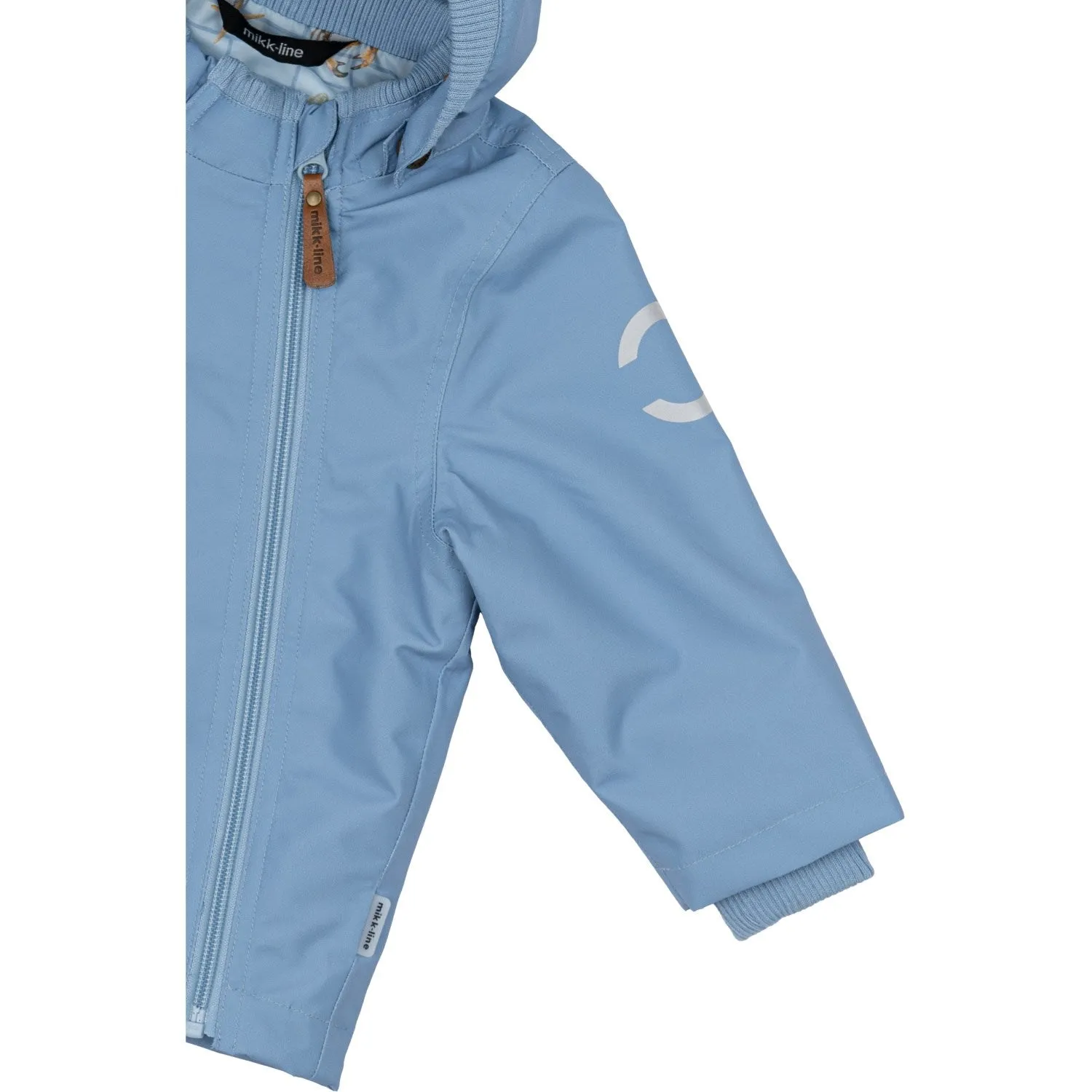 Mikk-Line Faded Denim Polyester Baby Jacket High Neck Protection Active Movement