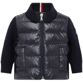 Flap-Detail Moncler Navy Cardigan