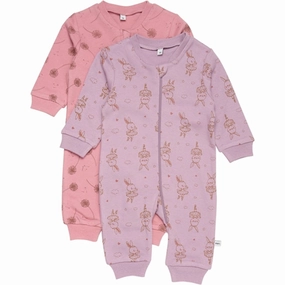 Urban Stylish Pippi Nightsuit with Zipper 2-pack Dusty Rose