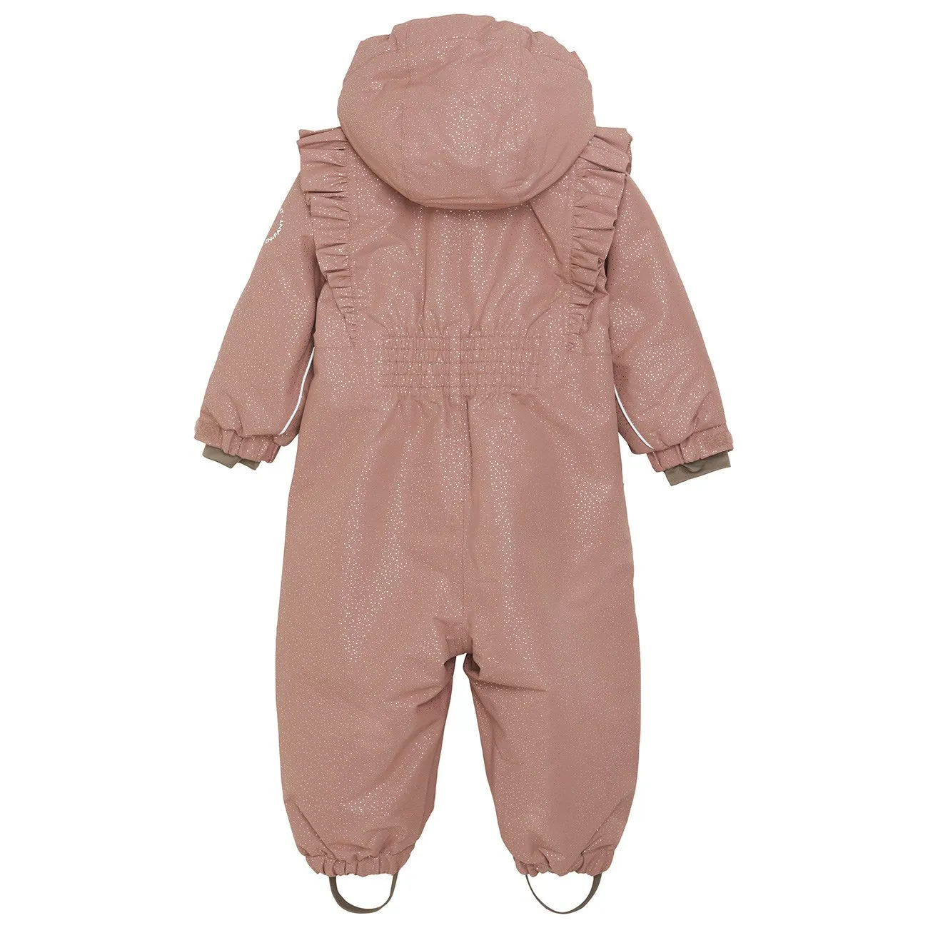High-Low-Hem Maternity-Fit En Fant Burlwood Baby Snowsuit w. Ruffles