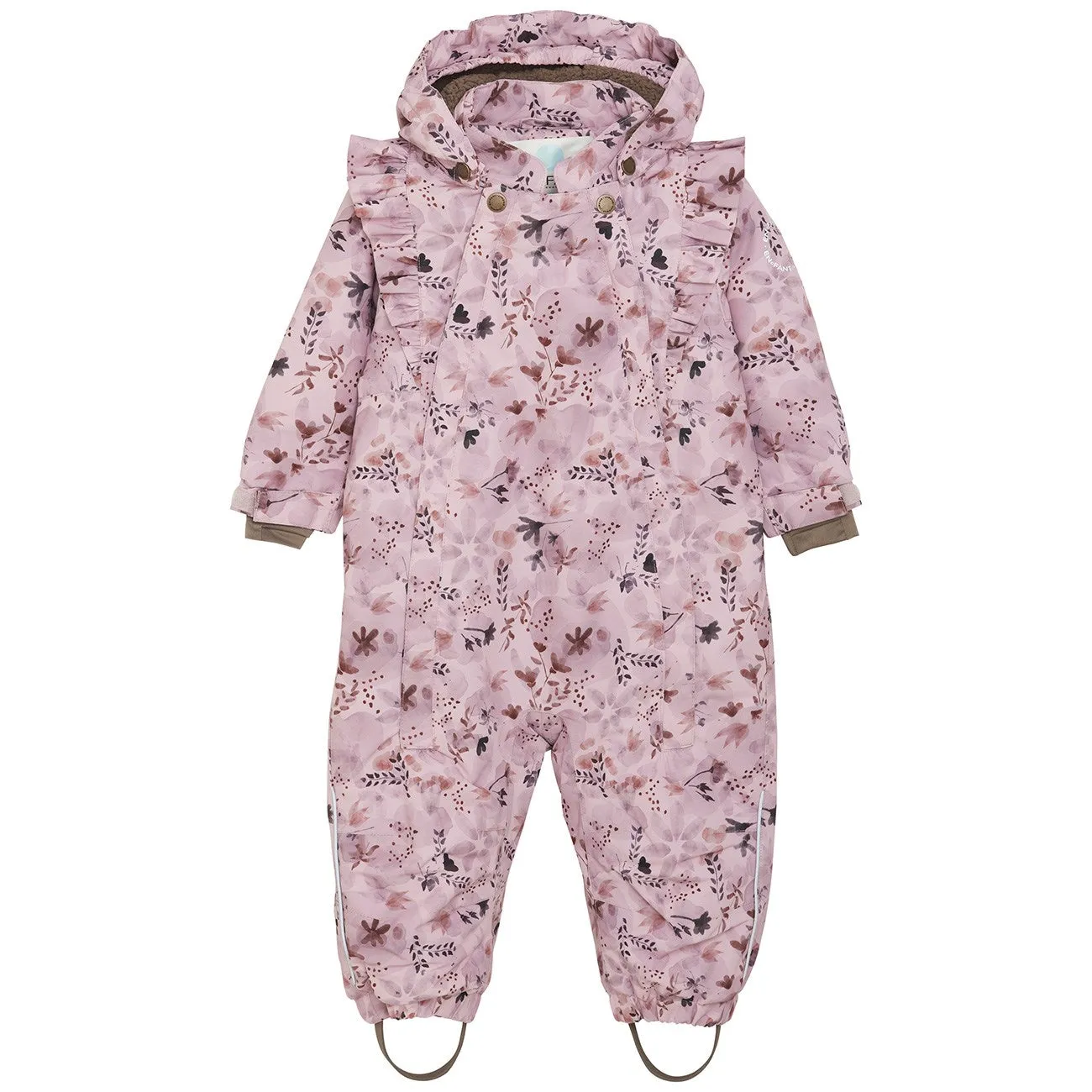 Puff-Sleeve En Fant Burnished Lilac Baby Snowsuit w. Ruffles