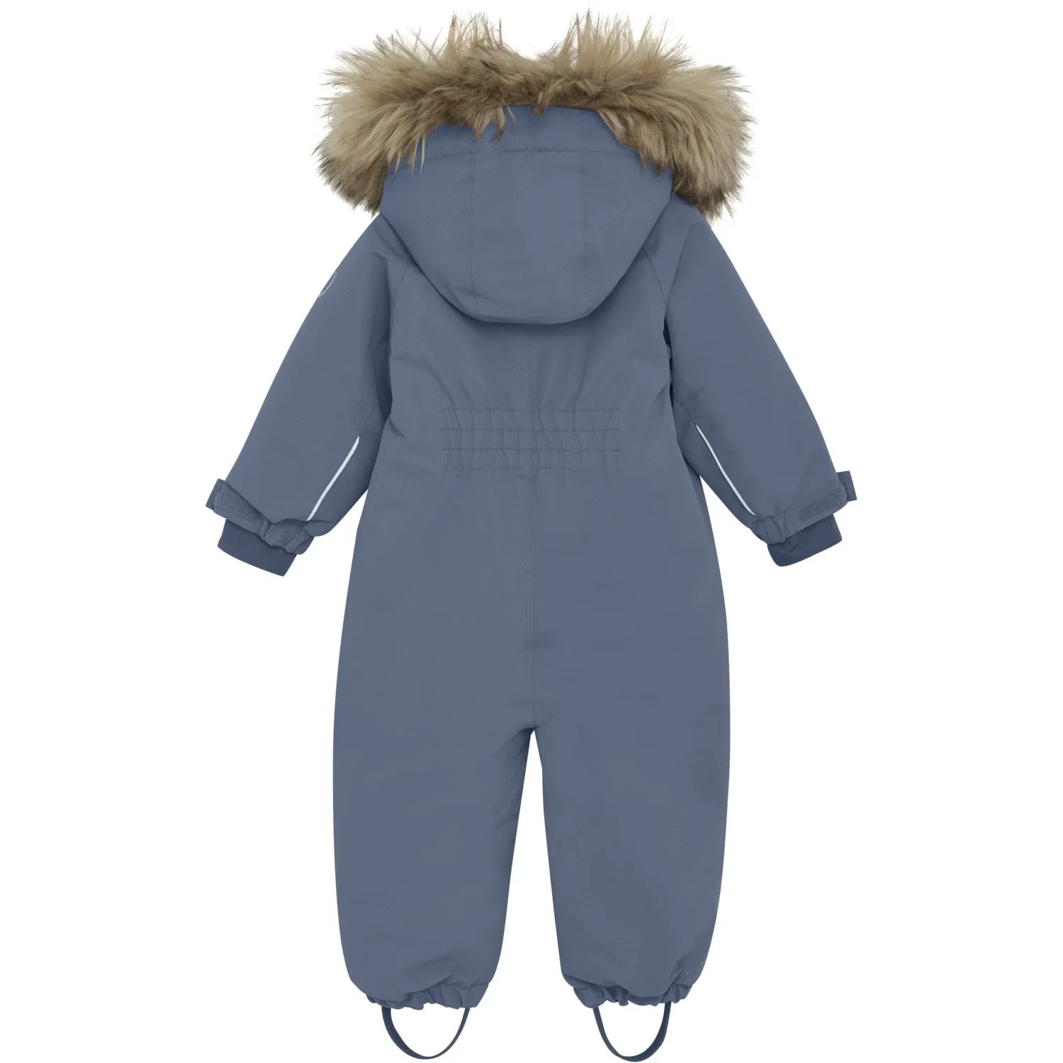 Waist-Cinching Floral-Pattern En Fant Flint Stone Baby Snowsuit W. Fake Fur
