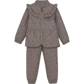 Front-Slit Bohemian-Style En Fant Fungi Thermal Set W. Frills, Aop