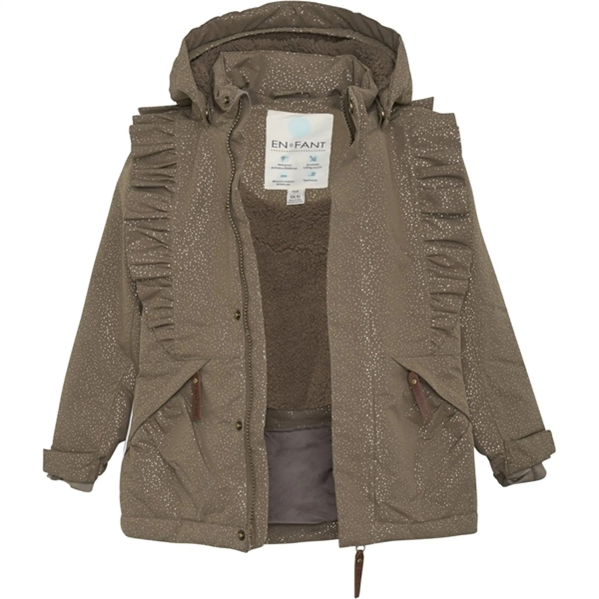 En Fant Jacket Glitter Chocolate Chip Sleek Fit Eco-Friendly Fabric