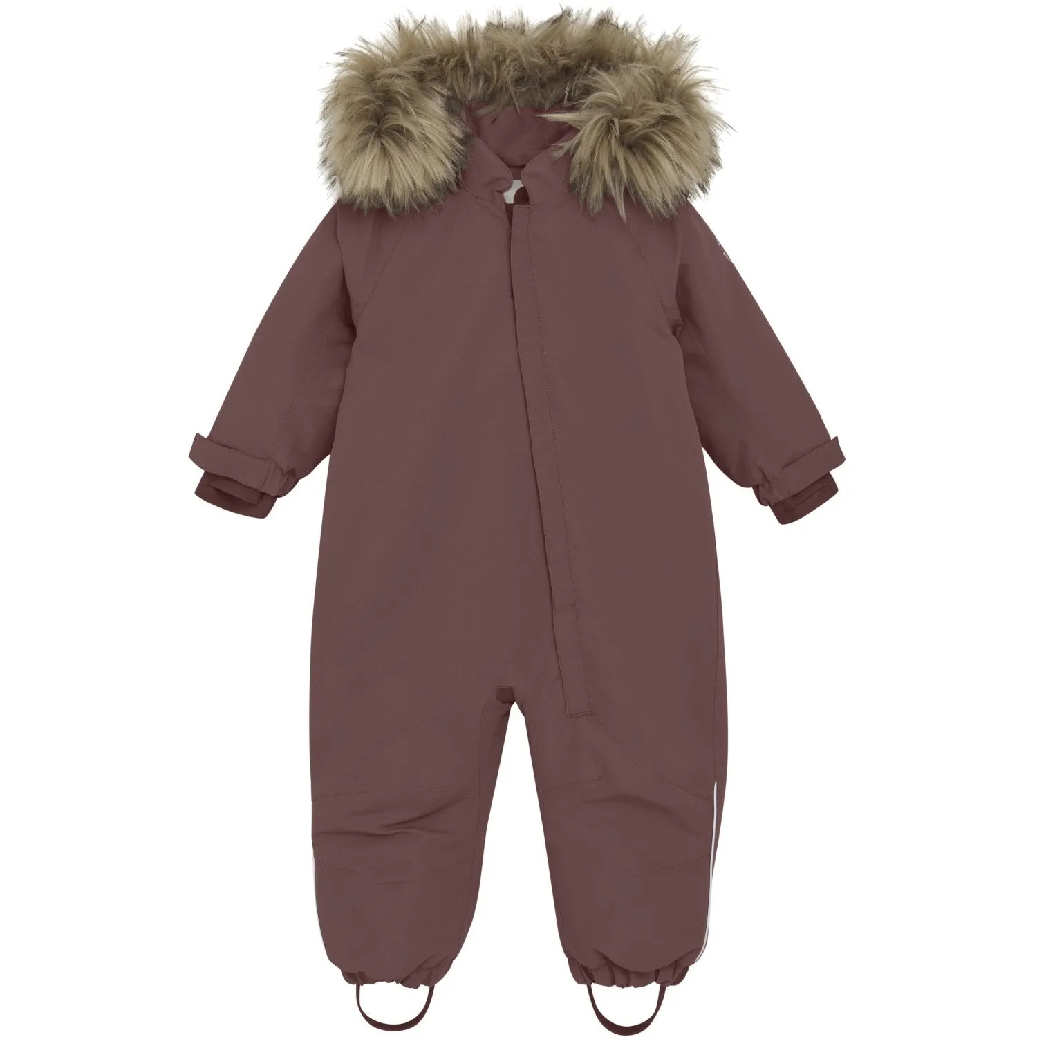 Relaxed-fit Ethically-Made En Fant Rose Taupe Baby Snowsuit W. Fake Fur