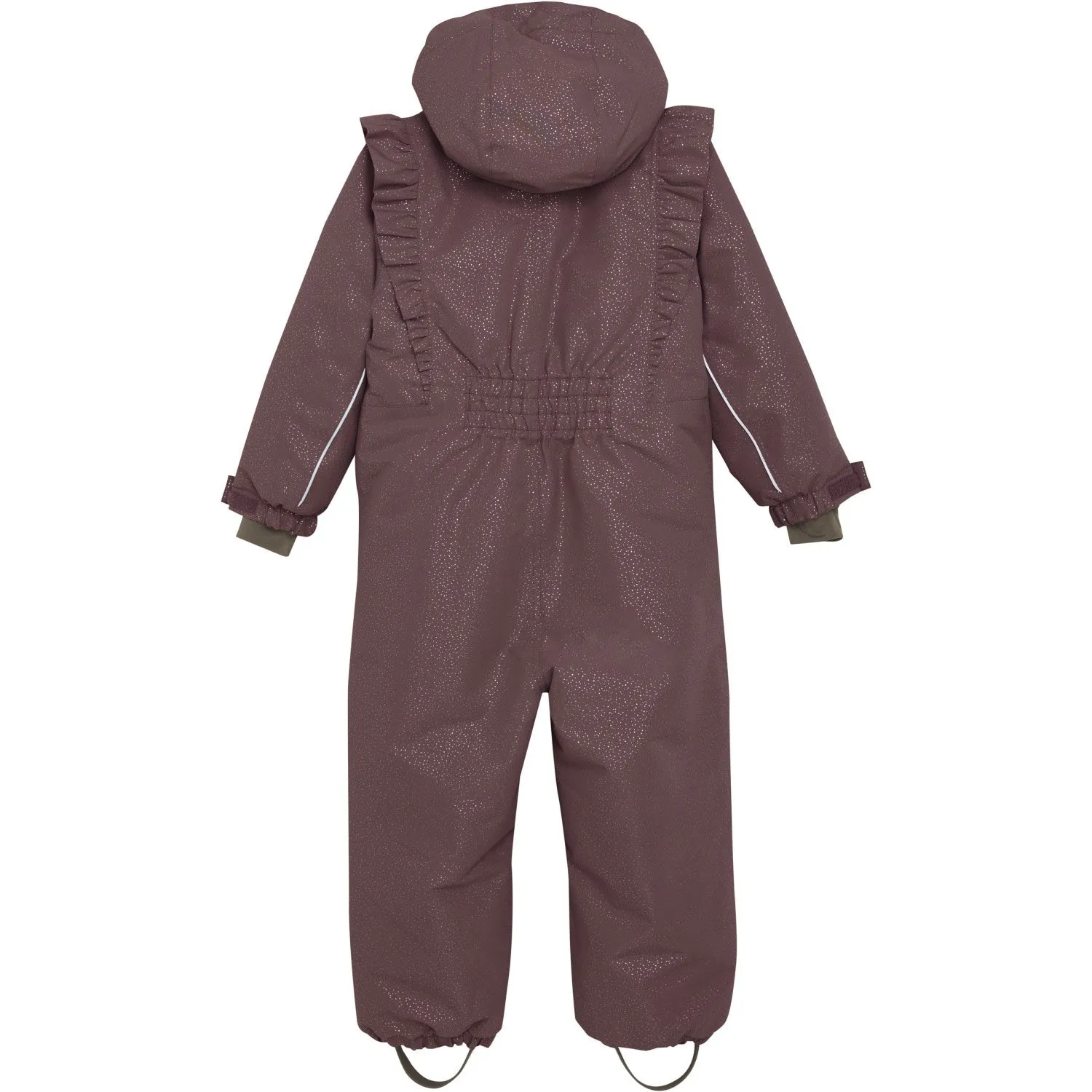 En Fant Rose Taupe Snowsuit W. Frills Pocket-Detail Reversible-Style