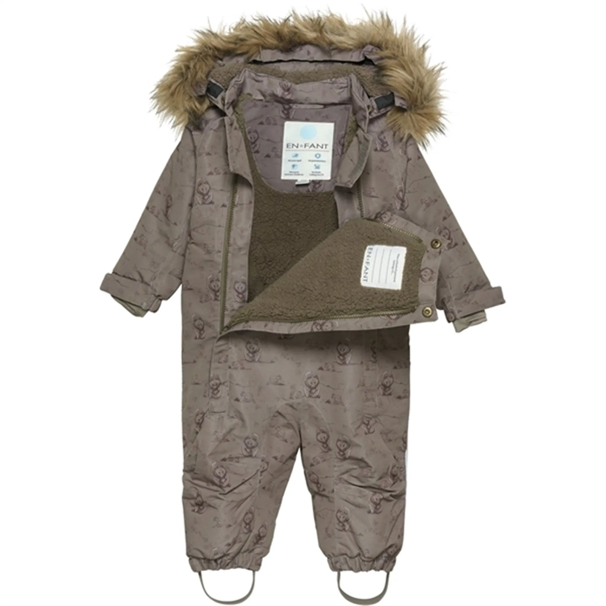 En Fant Snow Suit AOP Chocolate Chip Timeless long-sleeve piece