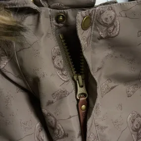 Bow-Detail Casual outing blouse En Fant Snow Suit AOP Chocolate Chip