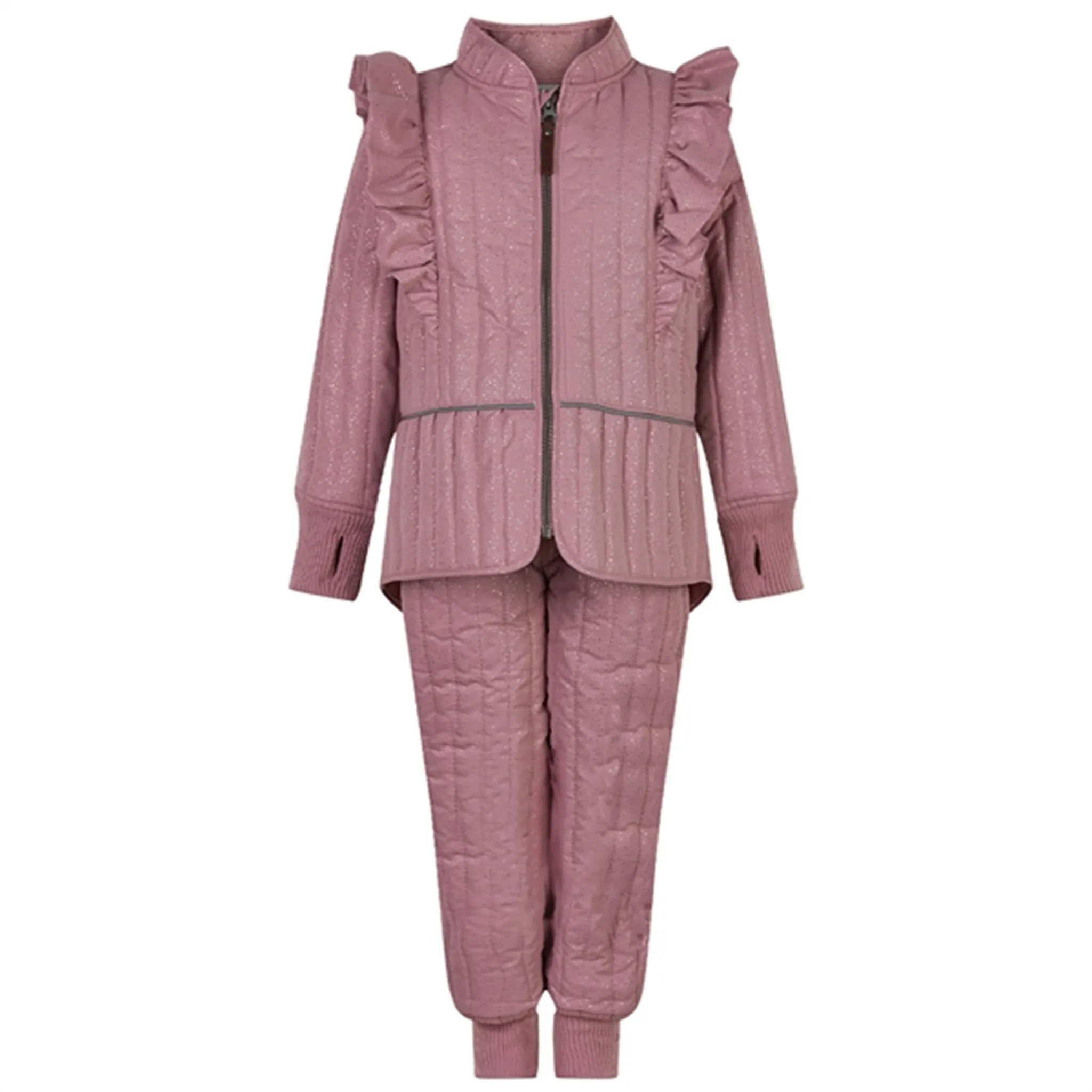 polka-dot En Fant Thermal Set Lilas m. Guld Glitter