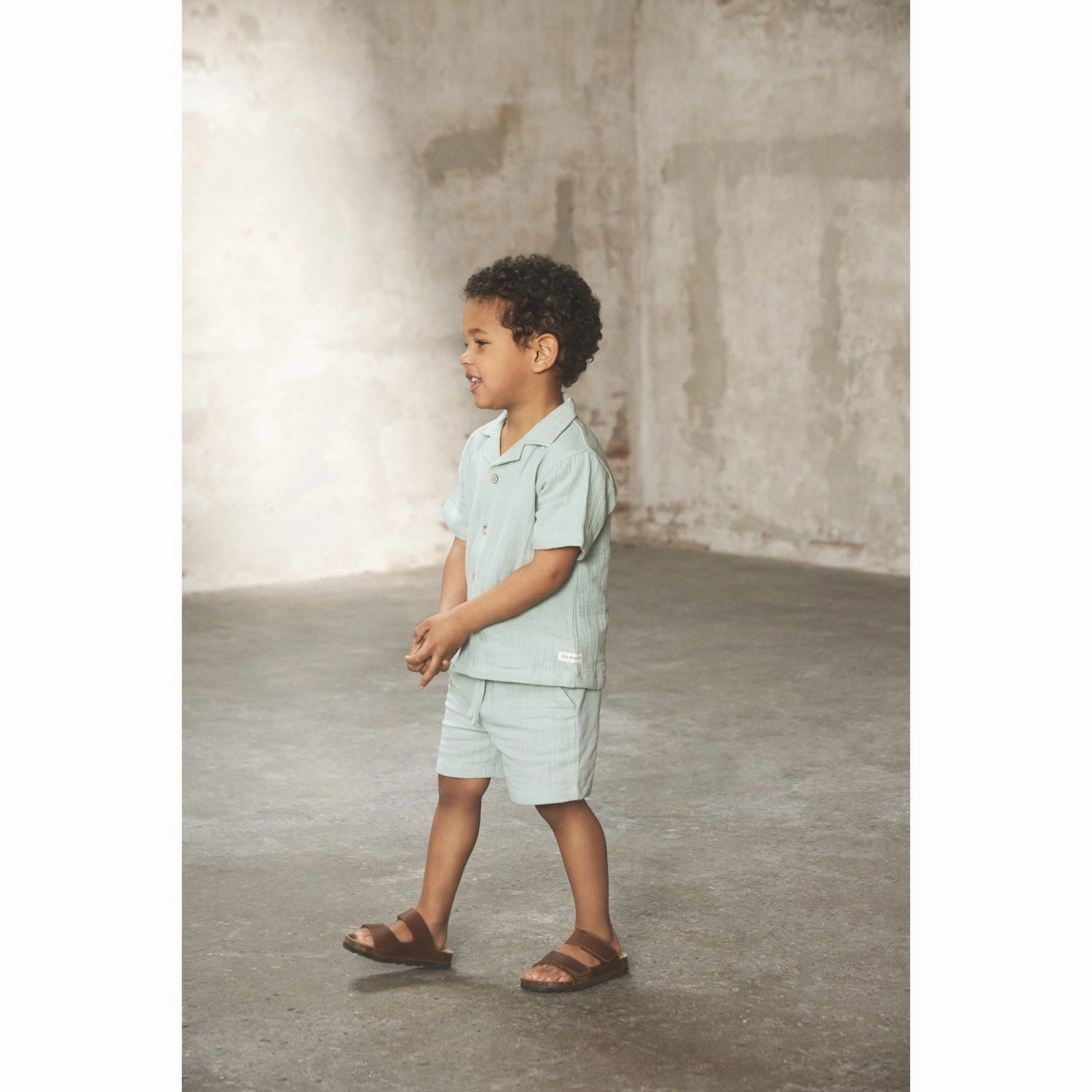 En Fant Jadeite Shorts Muslin Recycled Elastic Trim