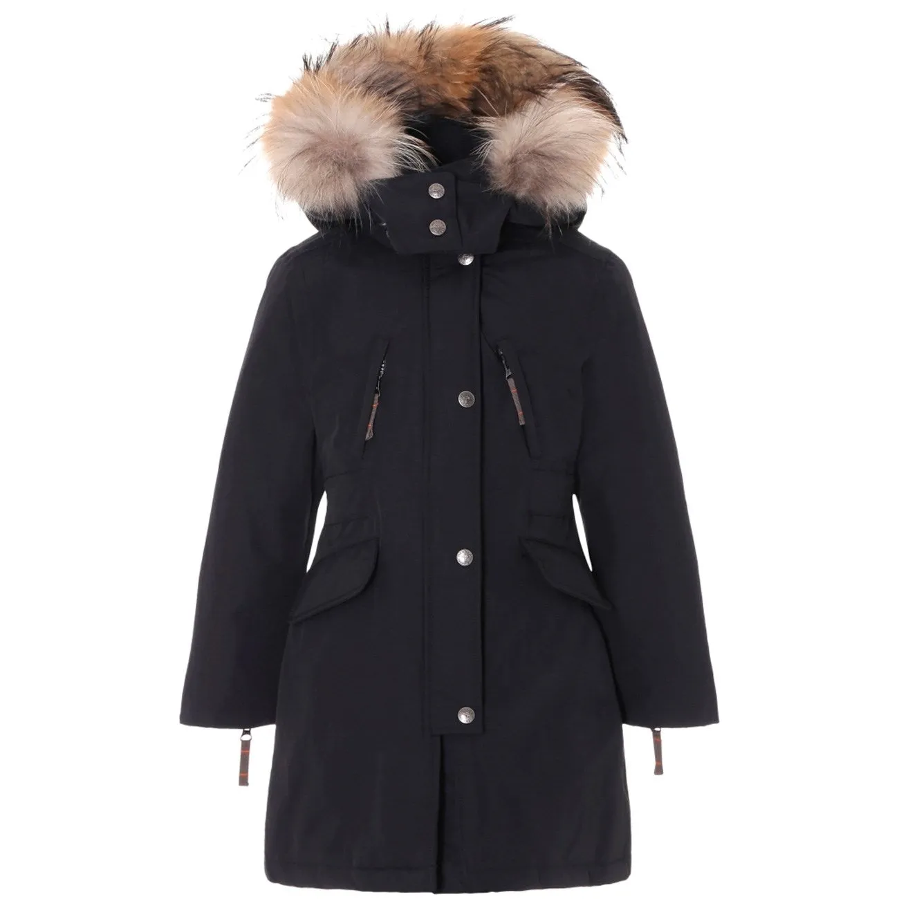 Ver de Terre Eskimo Girls Dunjakke m. Pels Black Reflective Detailing