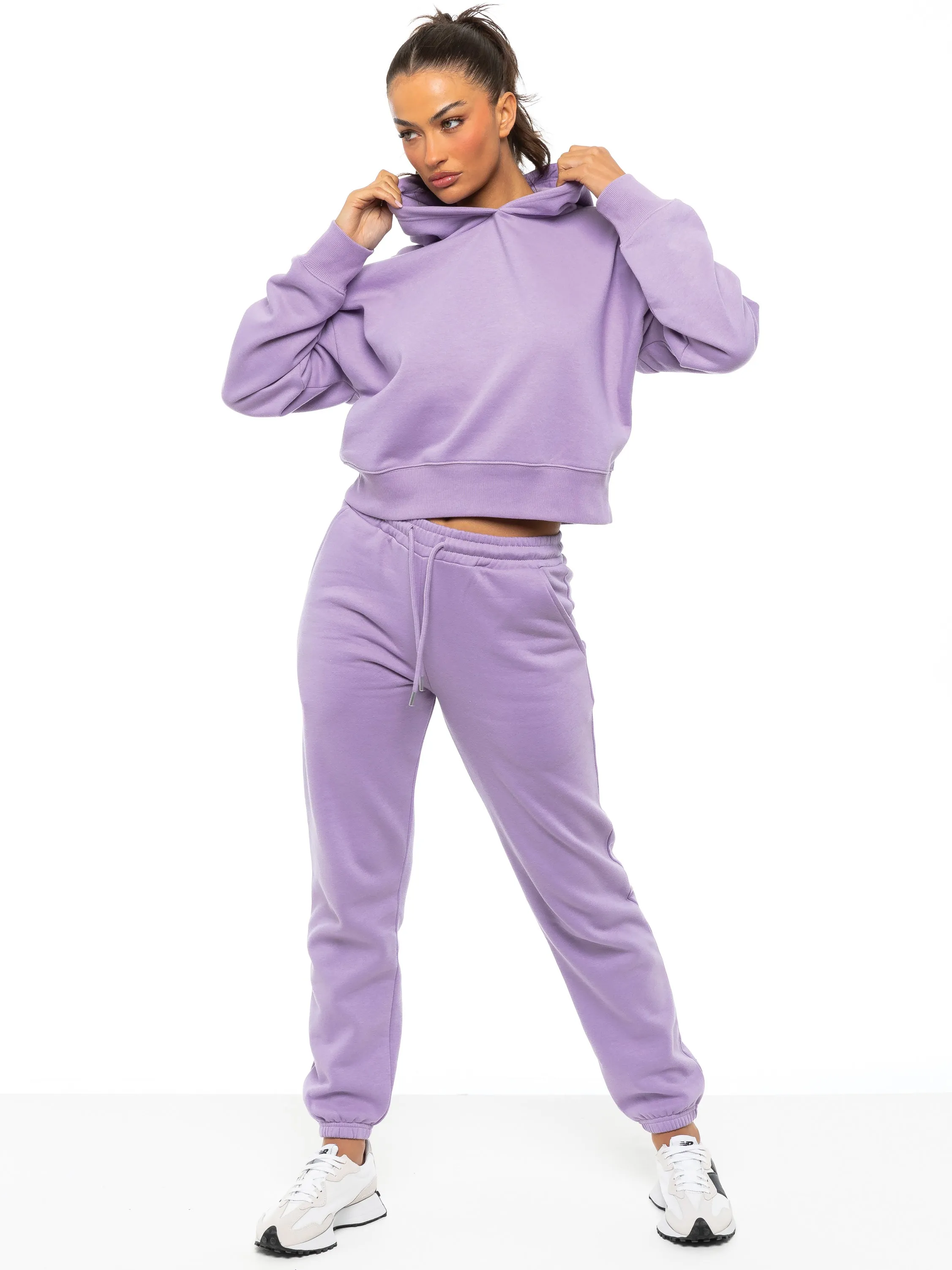 hat venue Brand Enzo | Womens Cropped Hoodie Tracksuit