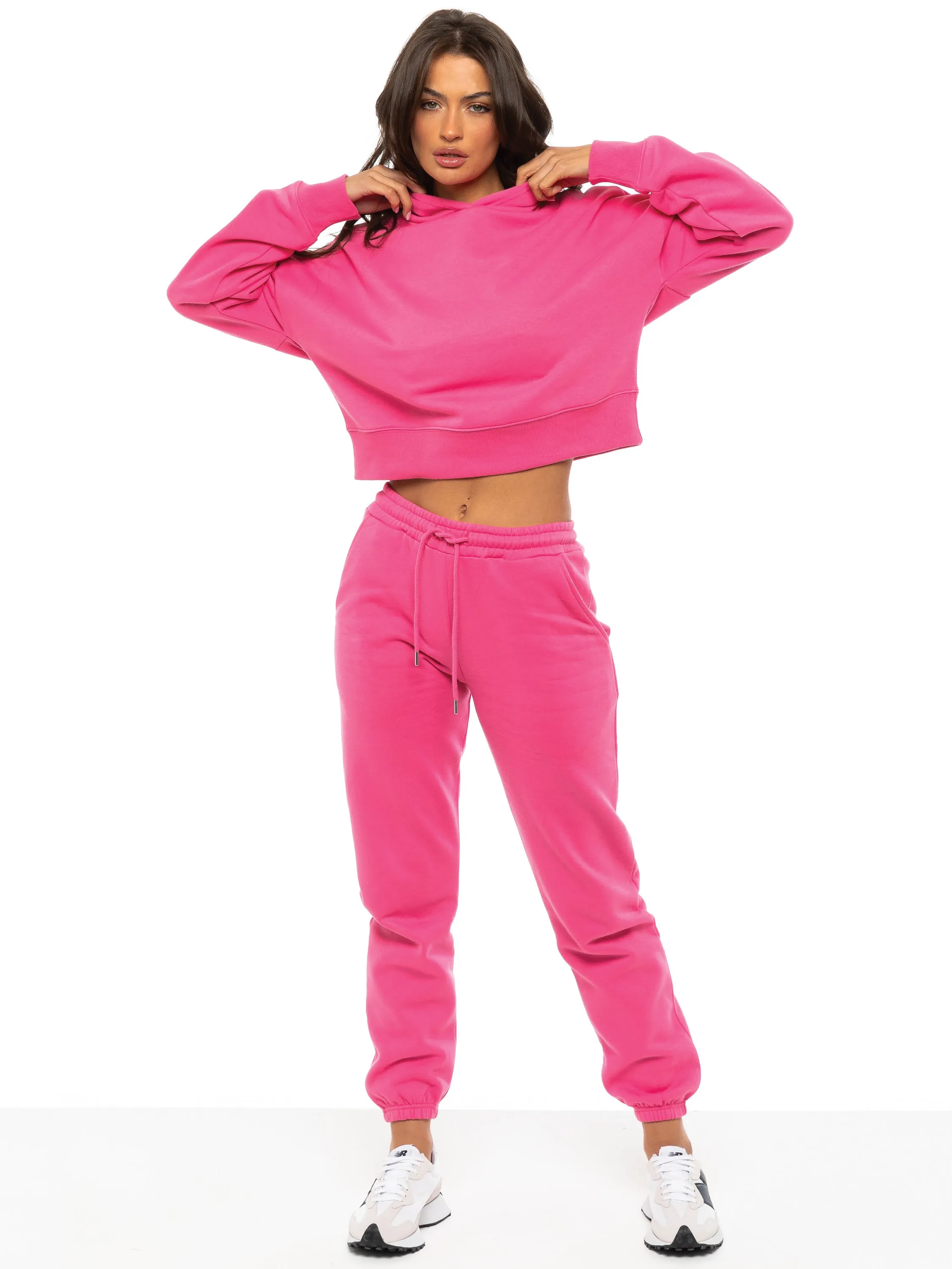 Enzo | Womens Cropped Hoodie Tracksuit Durable Weave