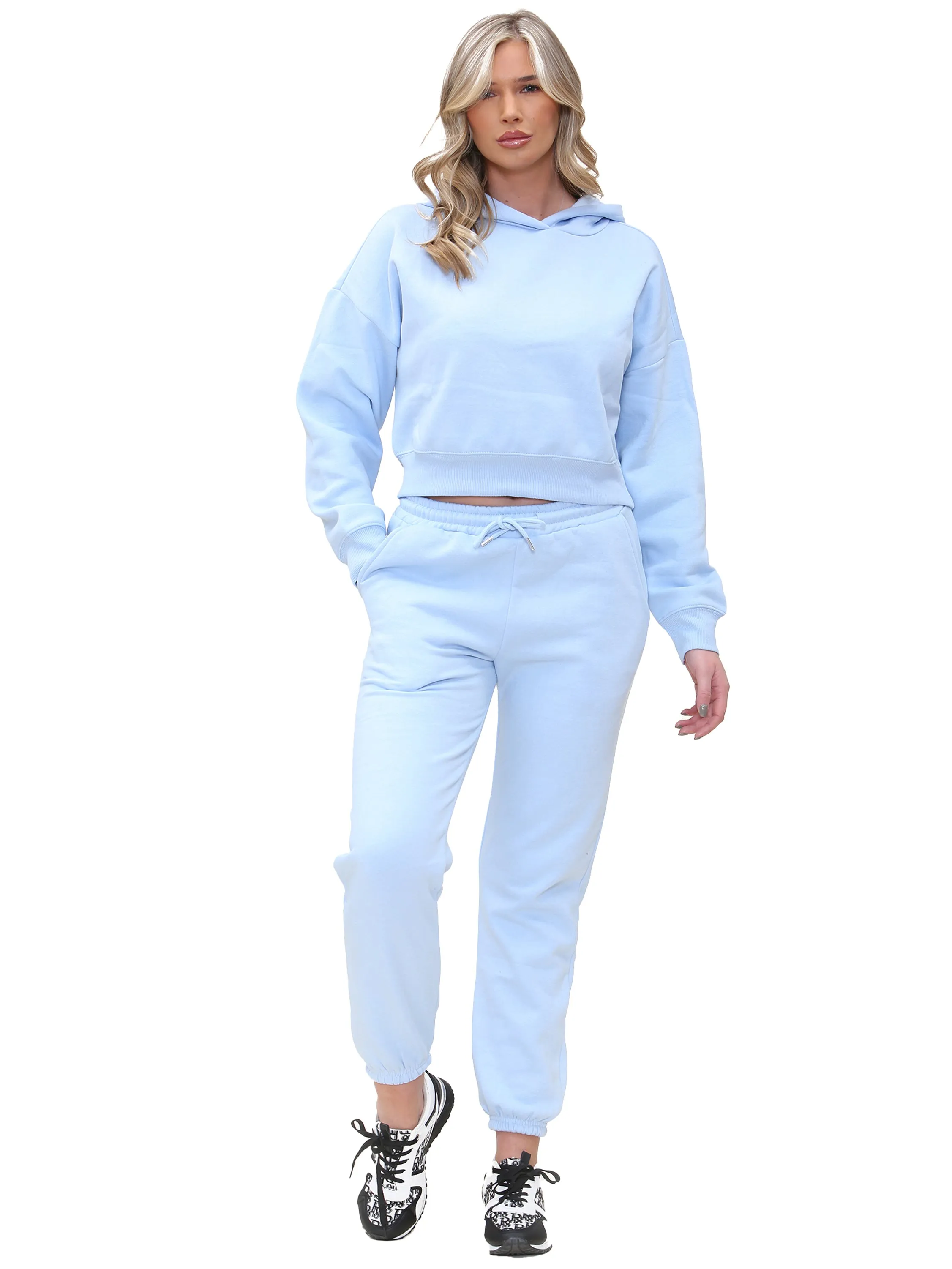 Abrasion Resistant Surface ThermalRegulating Core Layers Enzo | Womens Cropped Hoodie Tracksuit