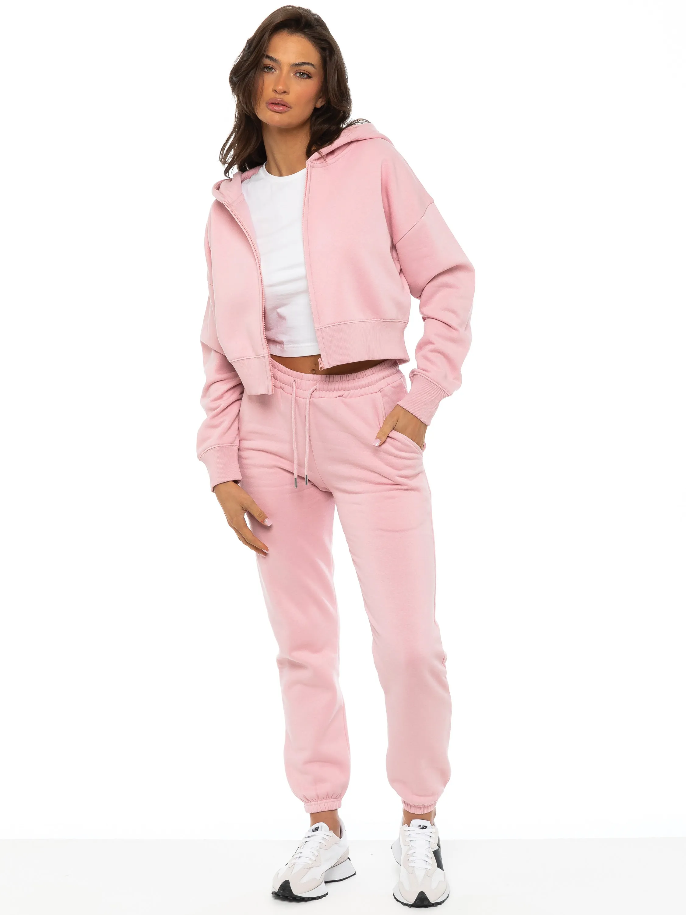 Enzo | Womens Cropped Zip Hoodie Tracksuit RFID