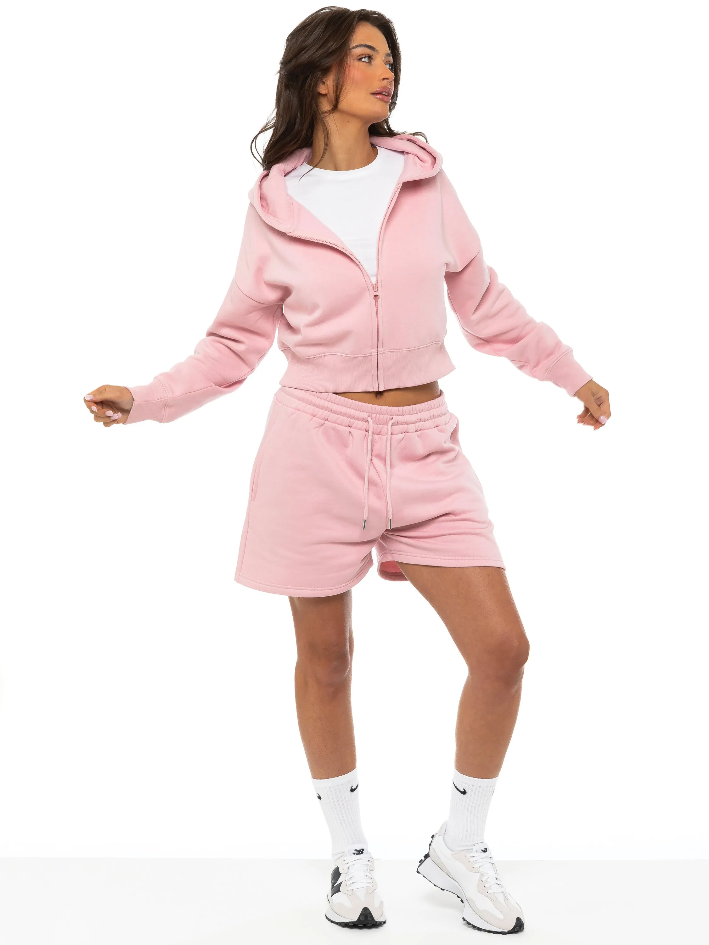 AirflowChannels Enzo | Womens Cropped Zip Hoodie Tracksuit With Shorts